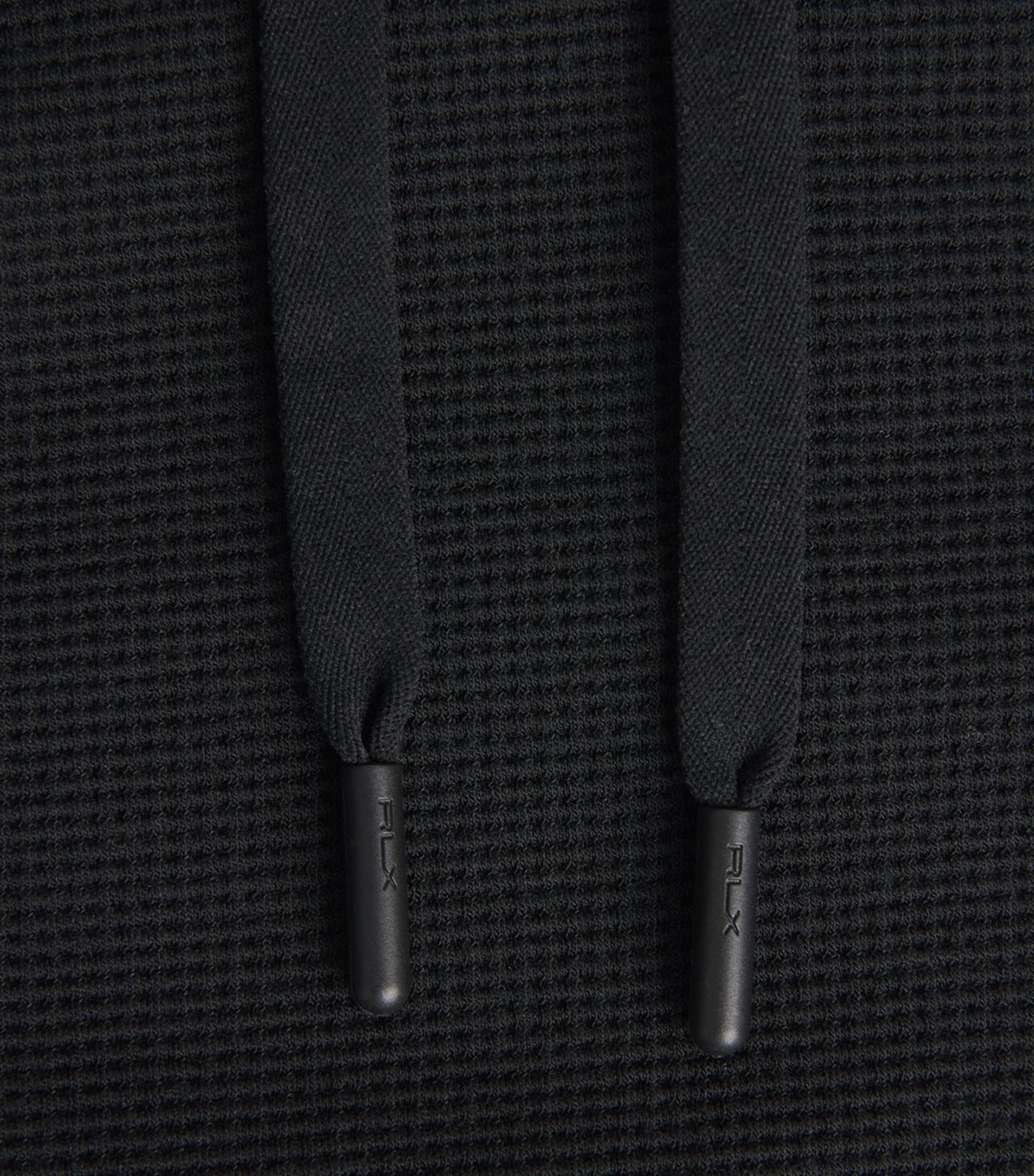 Waffle-Knit Hoodie POLO BLACK Image 5