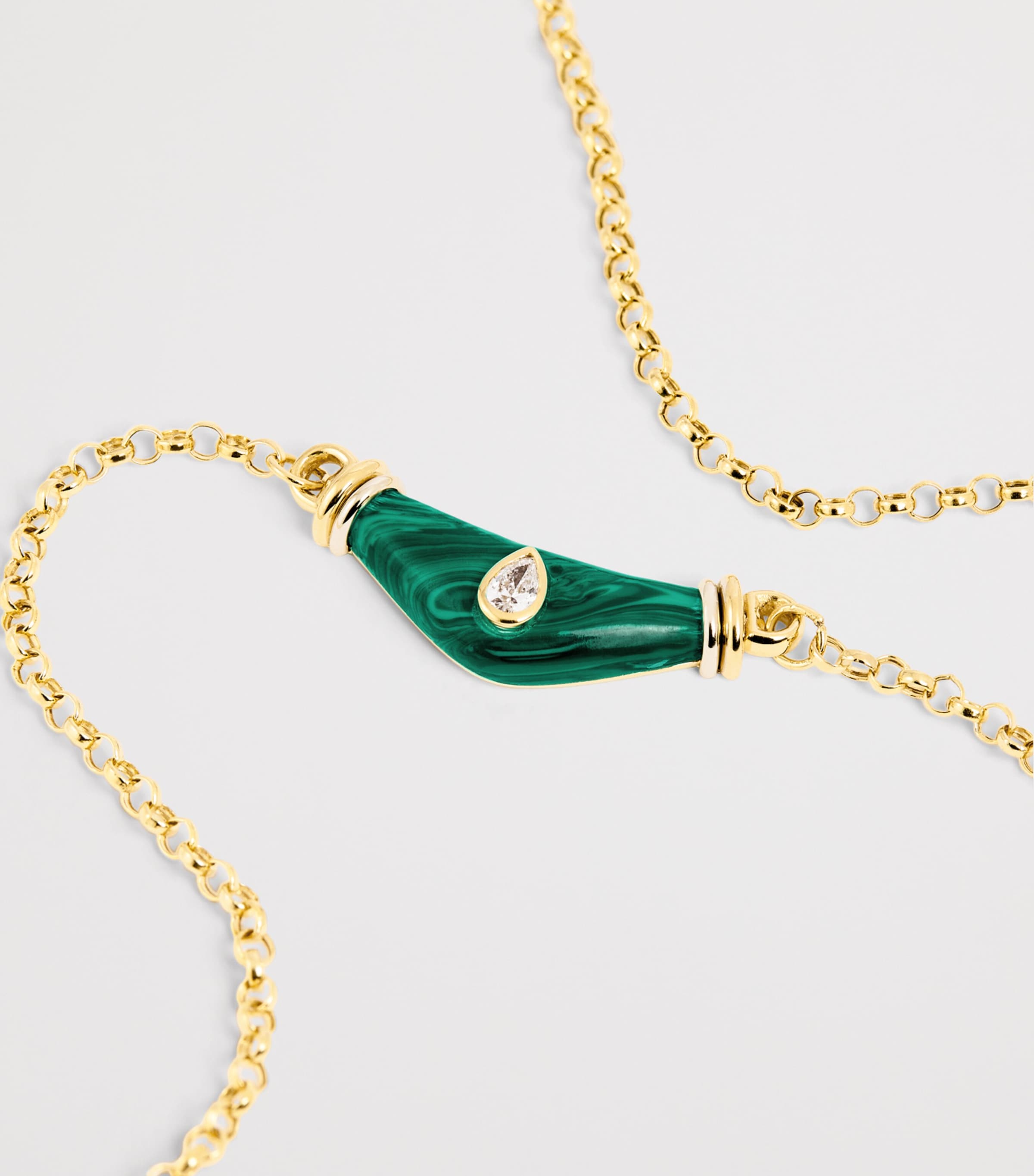 Yellow Gold, Diamond and Malachite Karma N*93 Necklace YELLOW GOLD Image 4