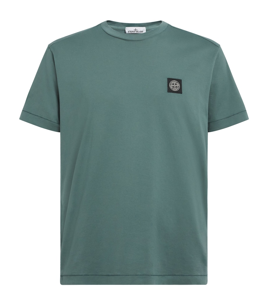 Stone Island Mens Cotton Compass Logo T-Shirt Image 1