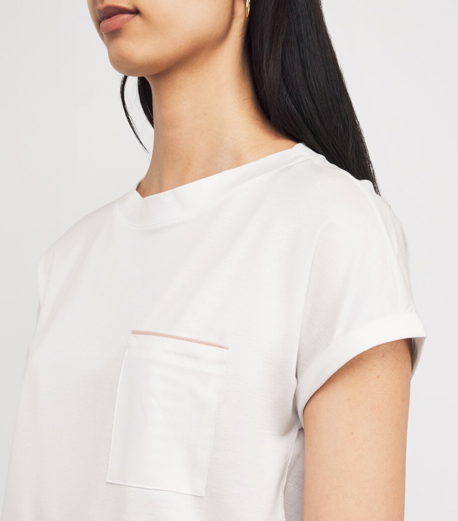 Cotton Chest-Pocket T-Shirt BIANCO, ROSA Image 6