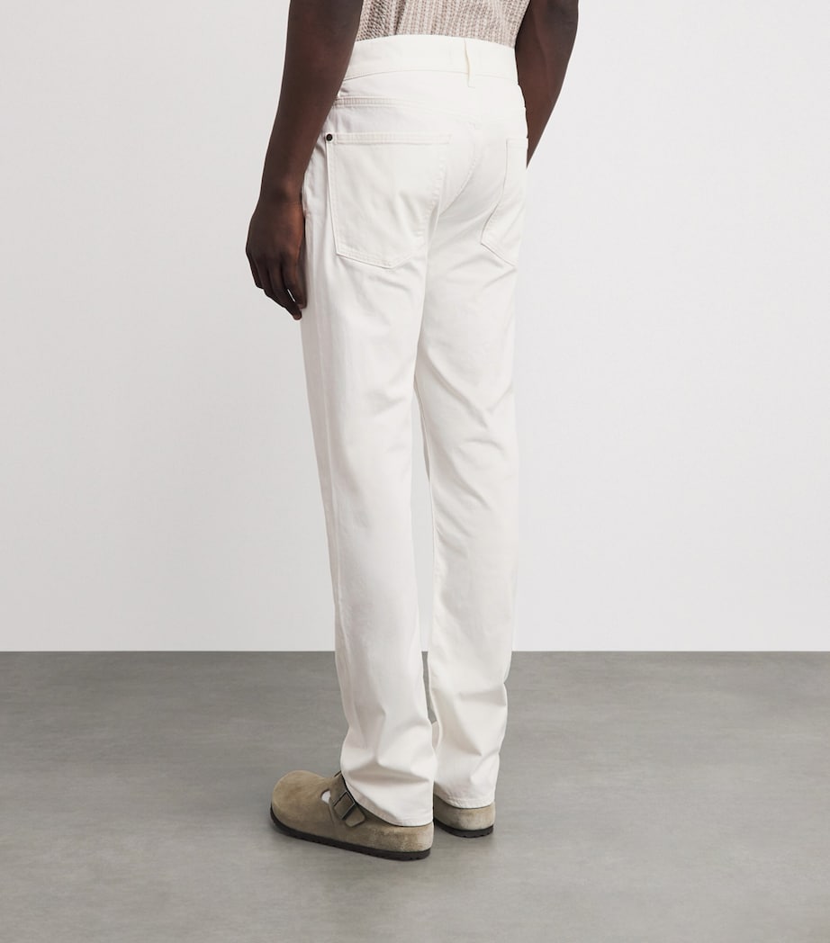 7 For All Mankind Mens Luxe Performance The Straight Chinos White Image 5