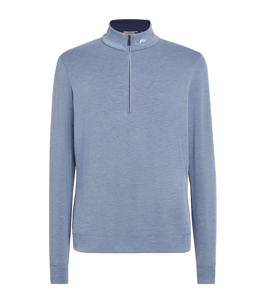 KJUS Mens Essentials Quarter-Zip Sweatshirt Vpor Blu/atlanta Blu Image 1