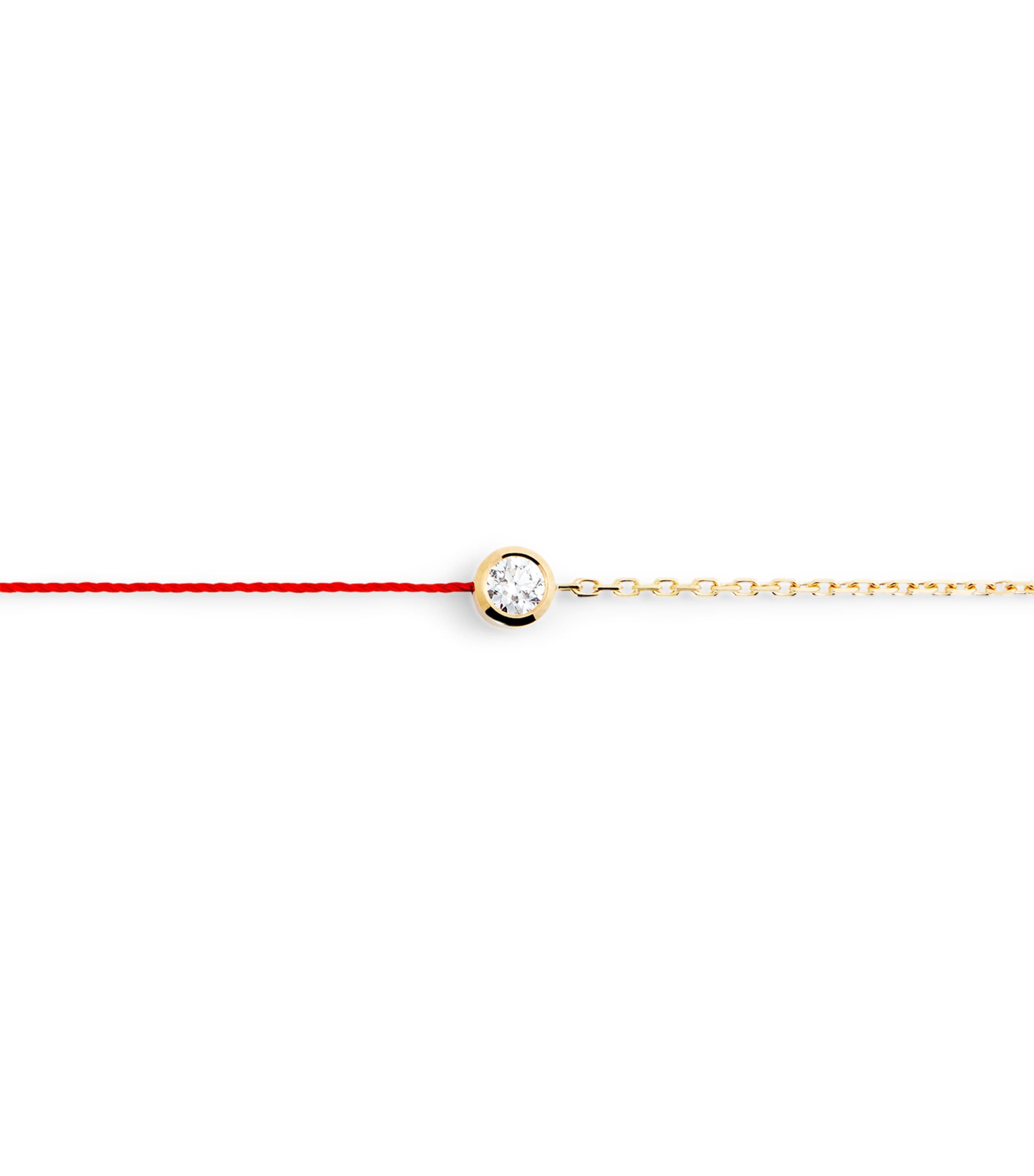Yellow Gold and Diamond So Pure Bracelet YG RED THREAD Image 2