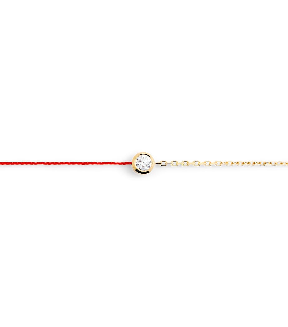 Yellow Gold and Diamond So Pure Bracelet YG RED THREAD Image 2