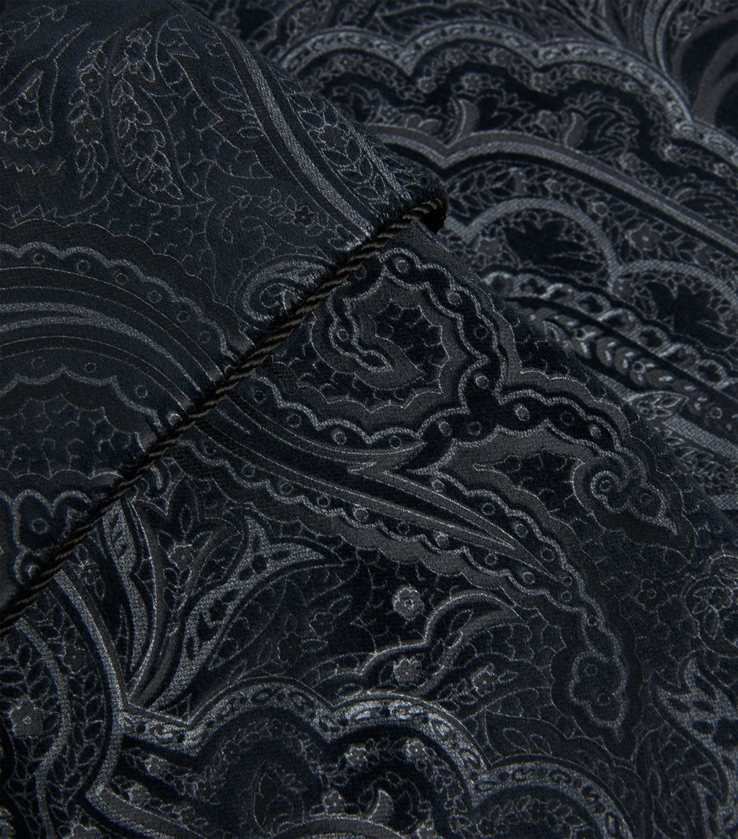 Silk-Lined Paisley Smoking Jacket NAVY Image 5