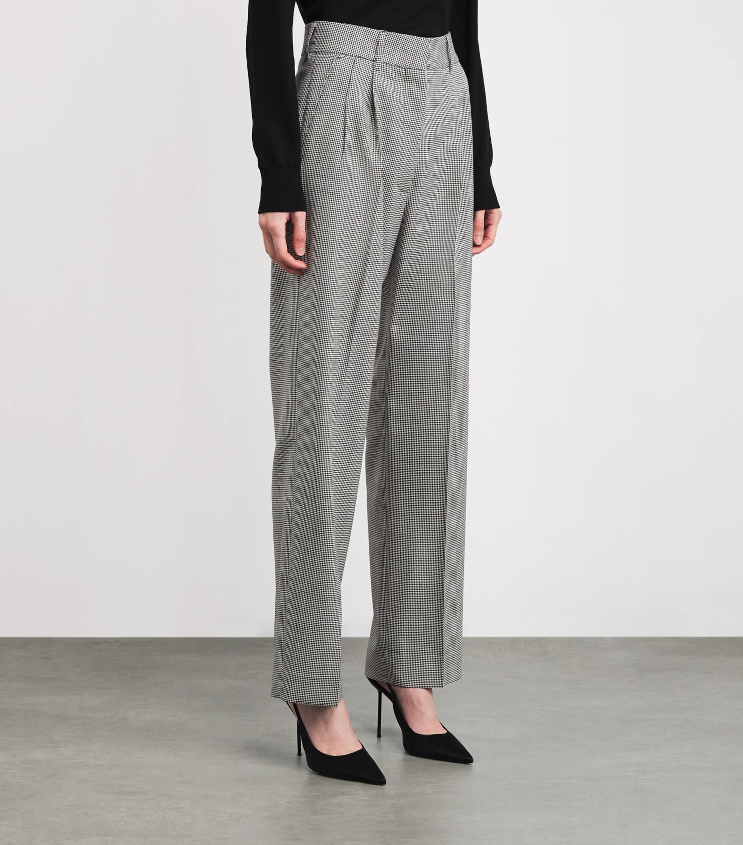 Wool Fox Straight-Leg Trousers NW07 BLACK&WHITE Image 3