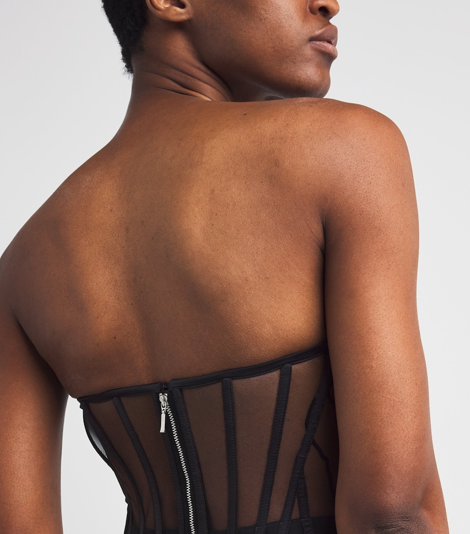 Sculpted Dichrome Corset Gown BLACK WITH WHITE Image 6