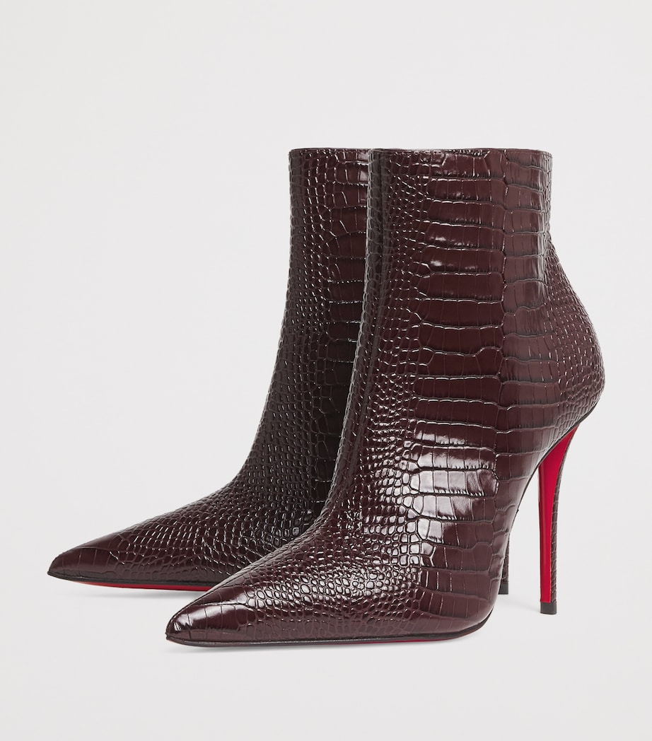 Miss Z Booty Alligator-Embossed Leather Ankle Boots 100 R813 Image 3