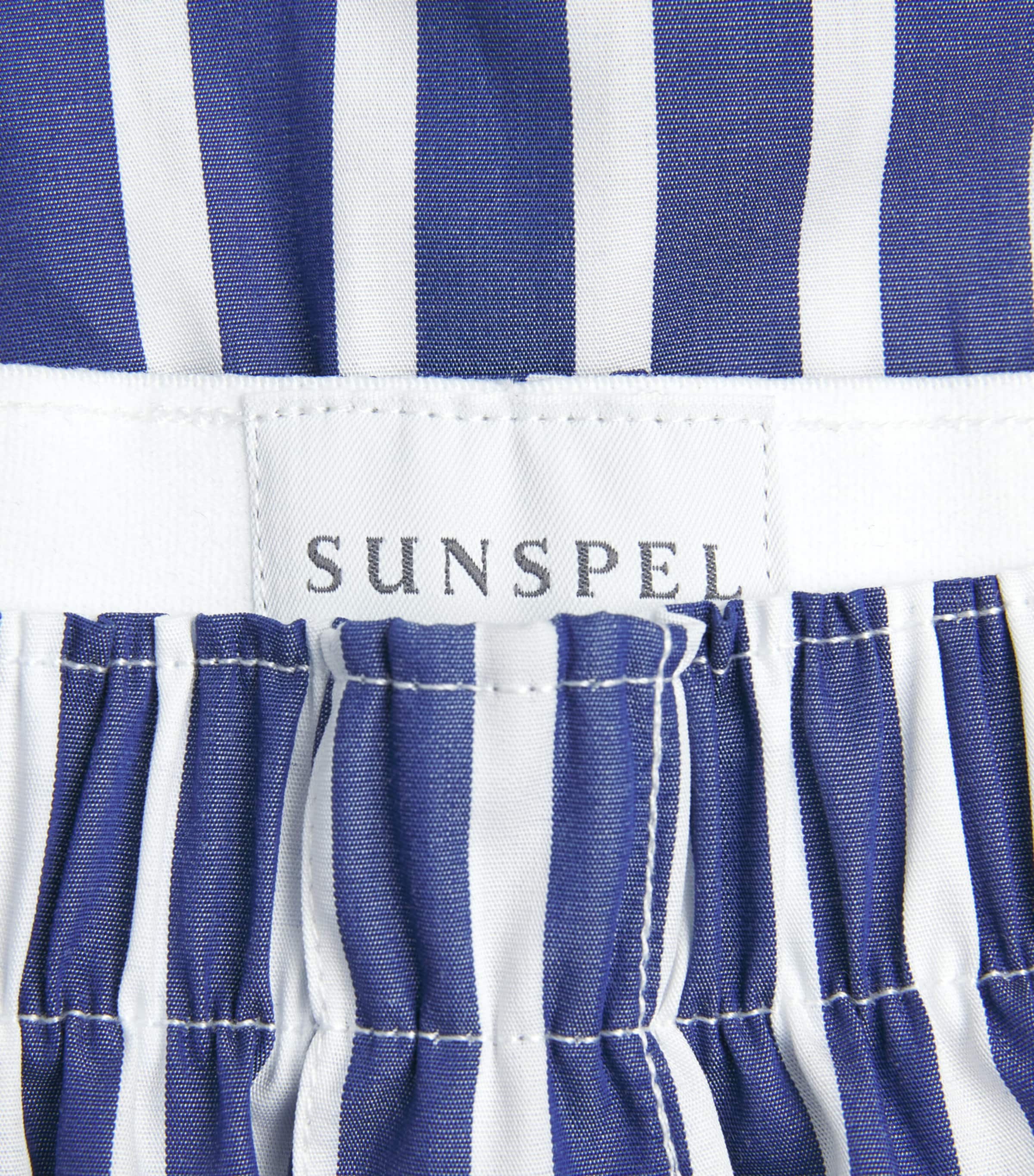 Sunspel Mens Cotton Classic Boxer Shorts Navy/white Wide Image 5