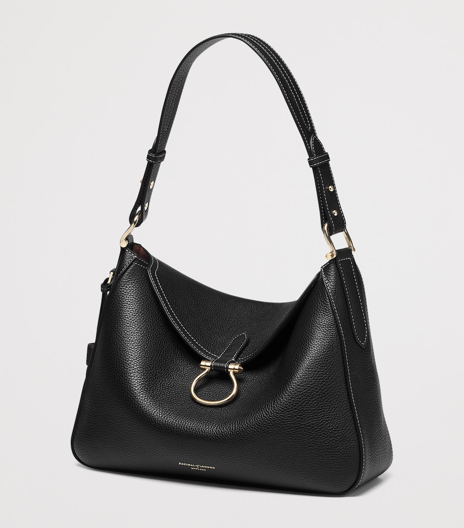 Aspinal Of London Grained Leather Ella Shoulder Bag Black Image 3