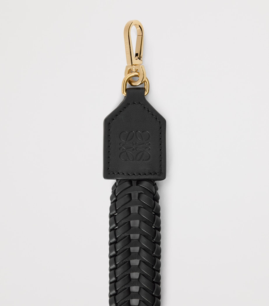 Leather Woven Bag Strap BLACK Image 2
