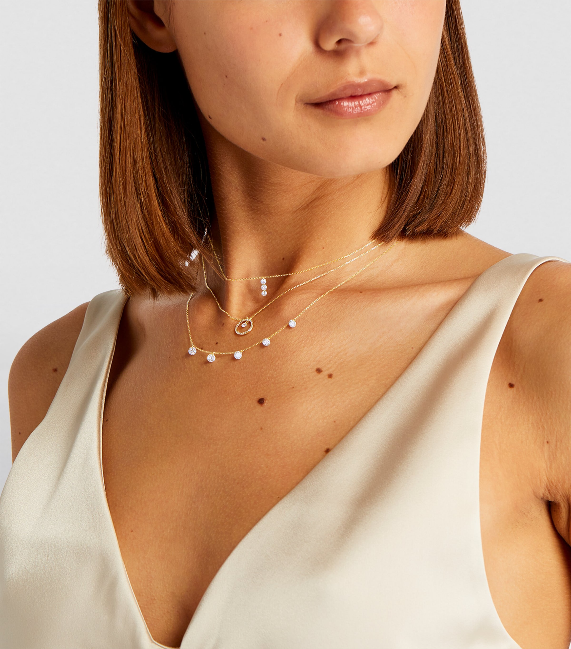 Persée Yellow Gold and Diamond 3-Stone Danaé Necklace Gold Image 3