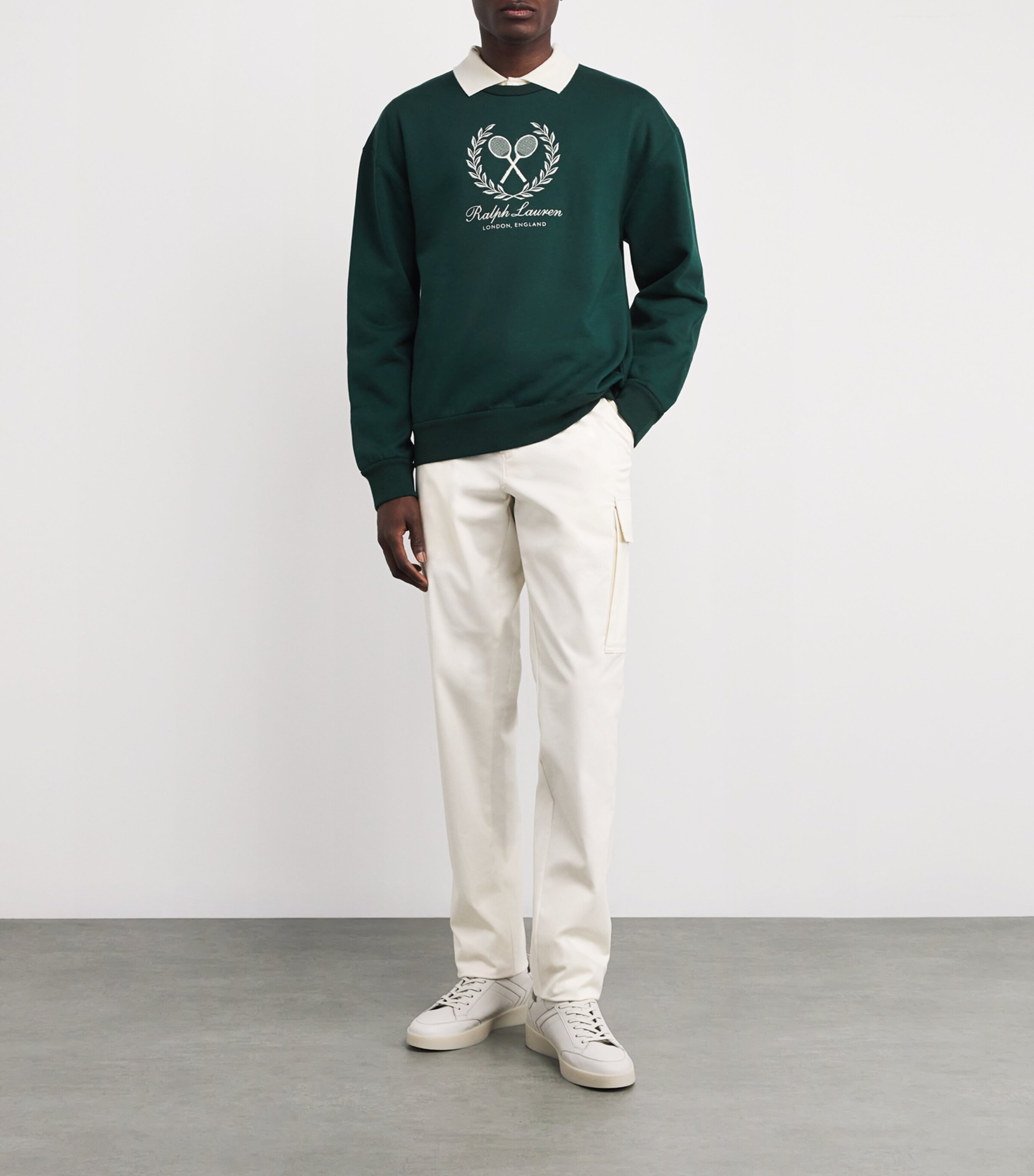 Ralph Lauren Purple Label Mens Remington Cargo Trousers Classic Cream Image 2