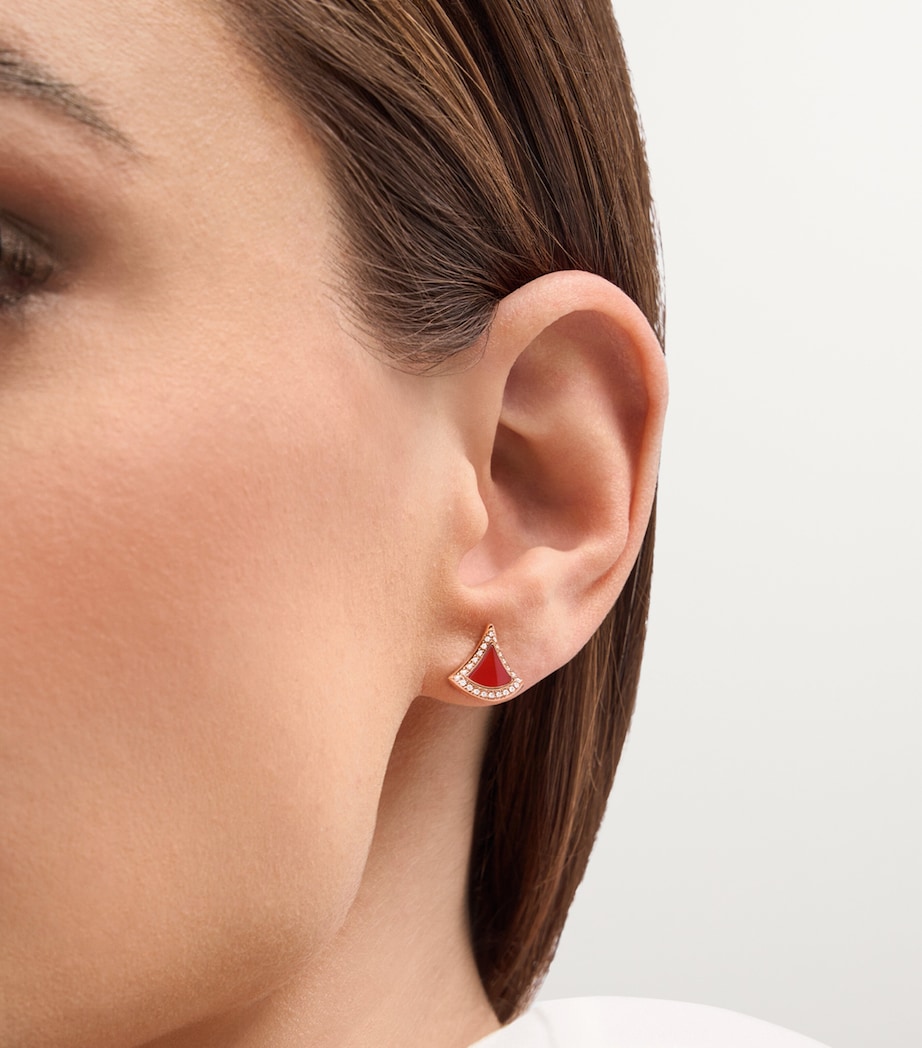 Rose Gold, Diamond and Carnelian Divas’ Dream Earrings ROSE GOLD Image 4