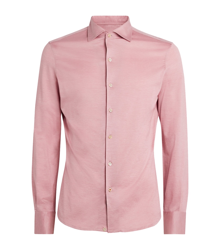 Isaia Mens Cotton Jersey Shirt Image 1