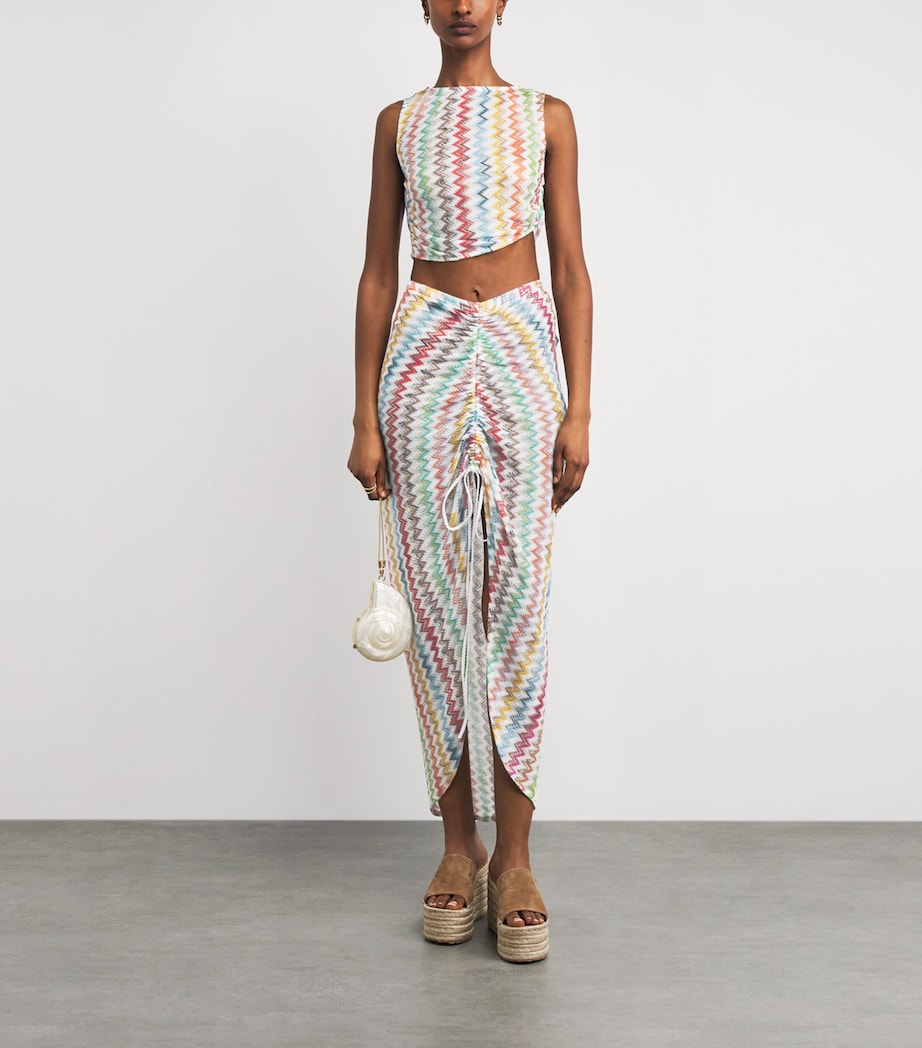 Missoni Womens Zigzag Ruched Maxi Skirt Image 2