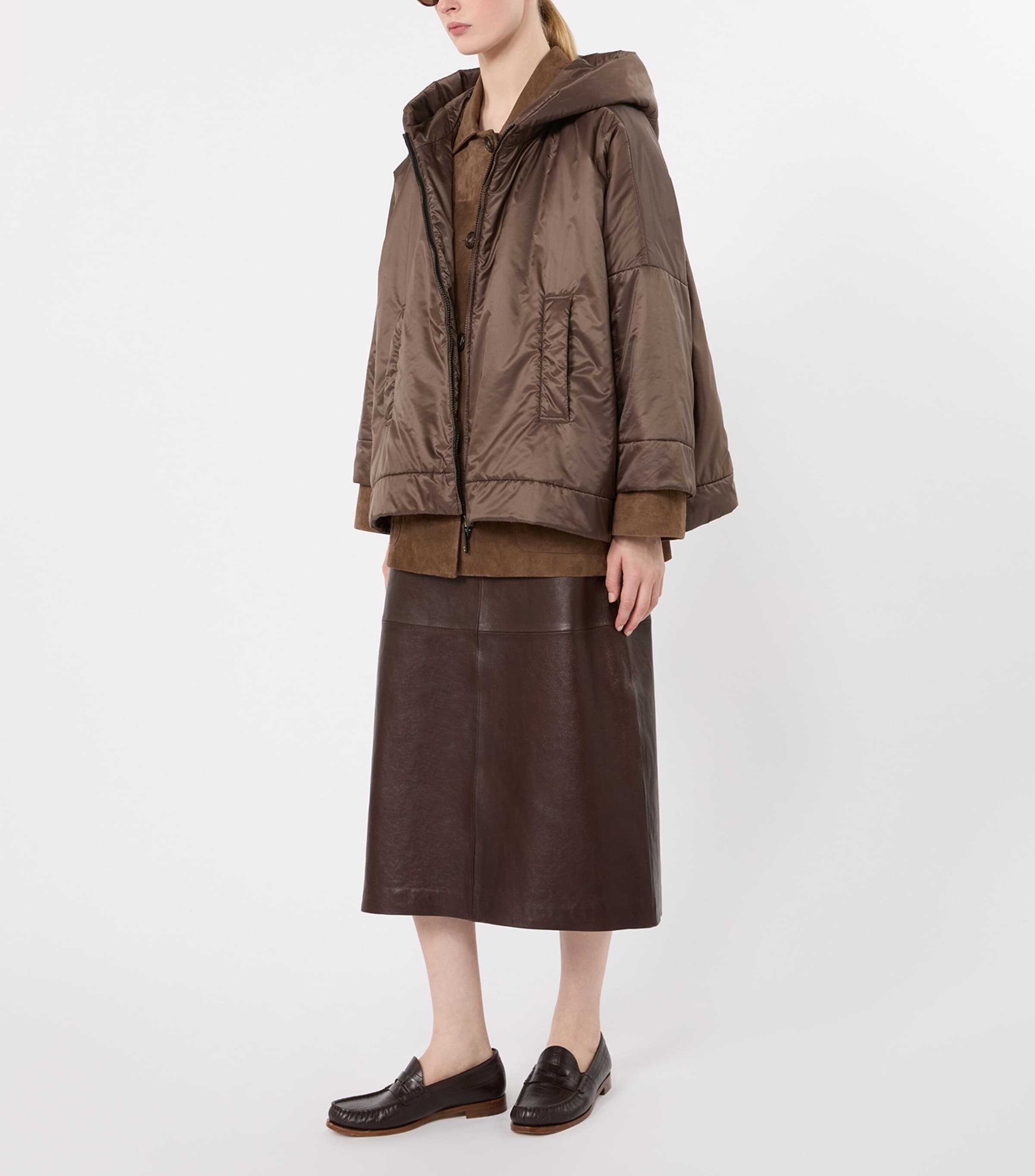 Max Mara Womens The Cube Hooded Jacket Brown Image 2