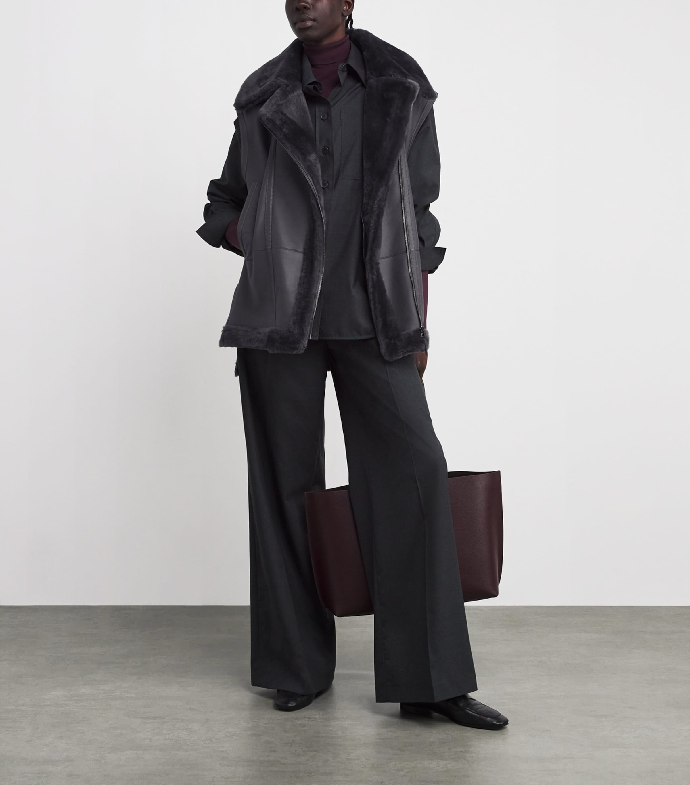 Shearling Marc Gilet SMOKE Image 2