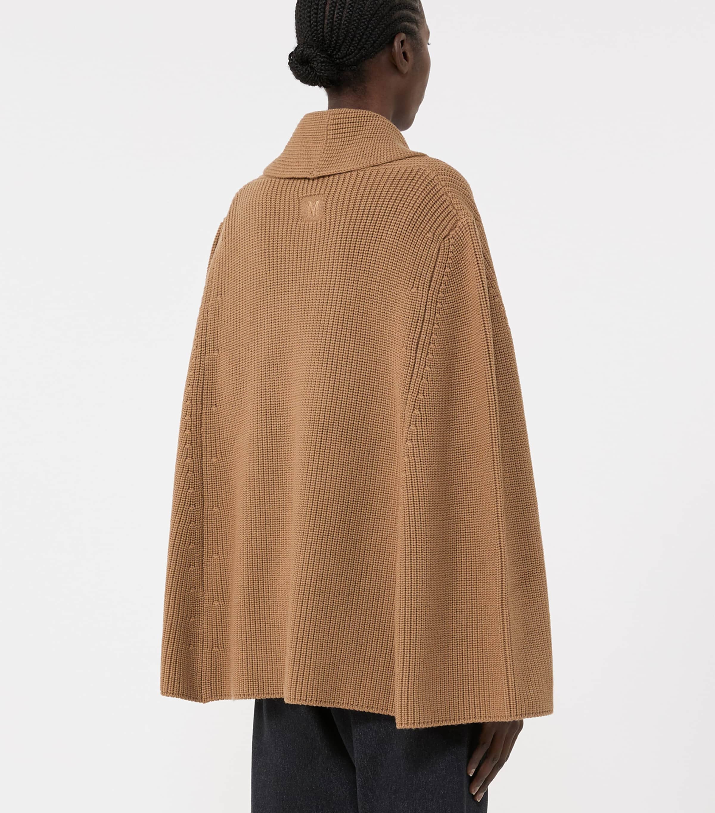 Virgin Wool Double-Breasted Cape CAMEL Image 4