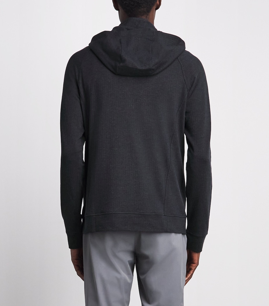 KJUS Mens Inverness Quarter-Zip Hoodie Atlanta Blu/drk Dusk Image 5