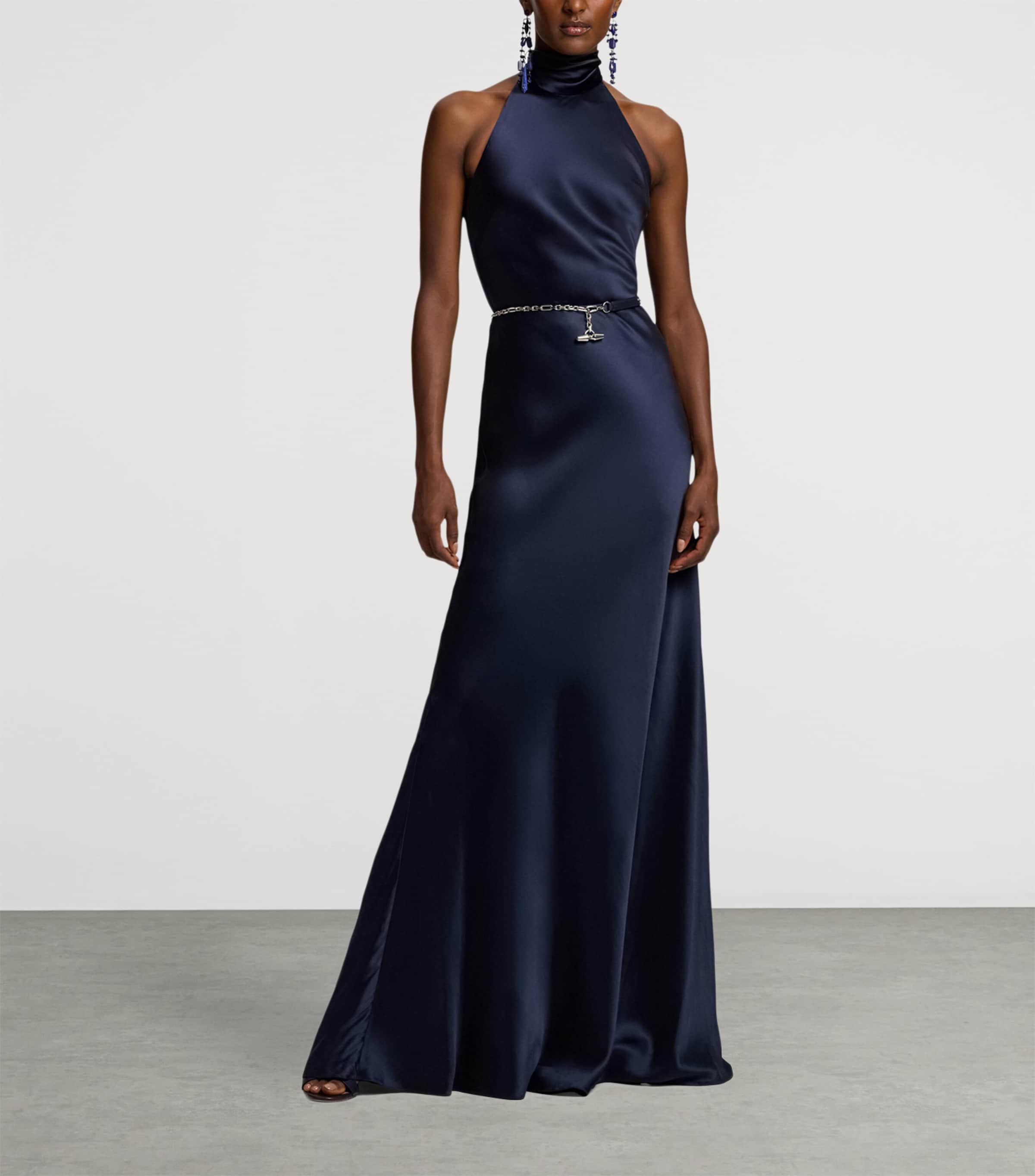 Stretch-Silk Charmeuse Blouse NAVY-410 Image 6