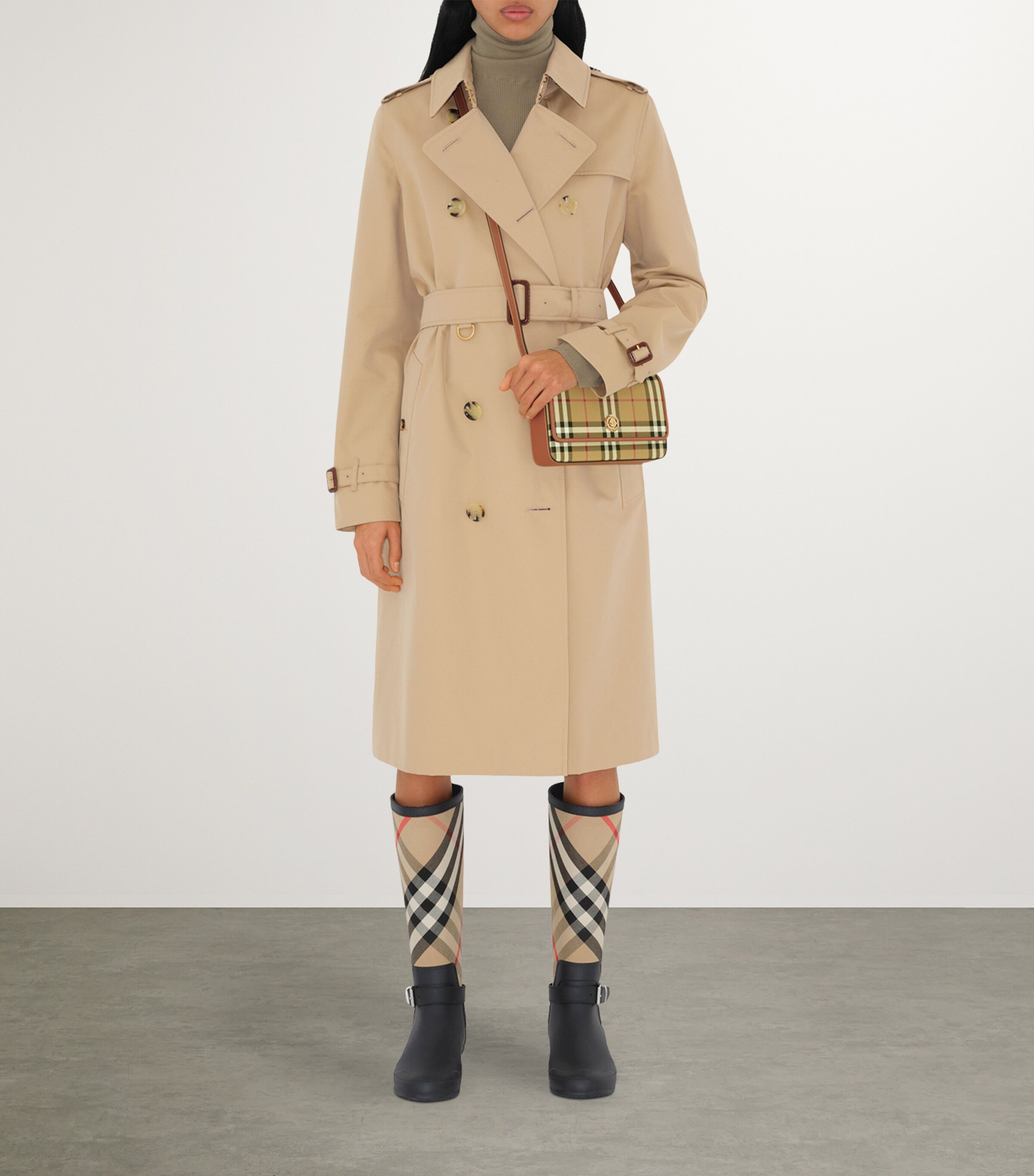 Burberry Check Hampshire Cross-Body Bag Archive Beige Image 3
