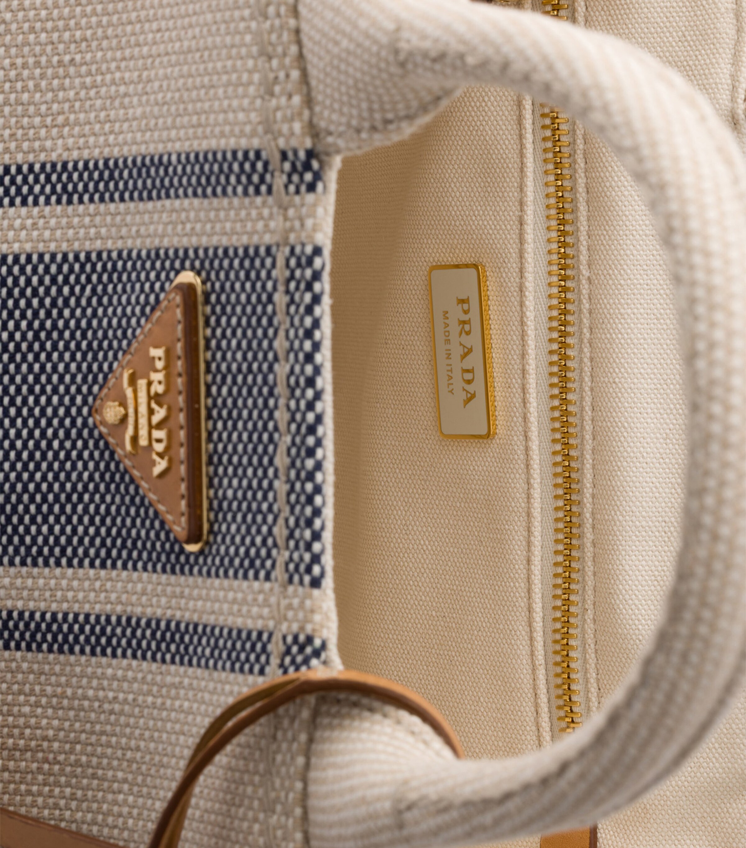 Prada Small Canvas Jardinière Tote Bag Neutral Image 4