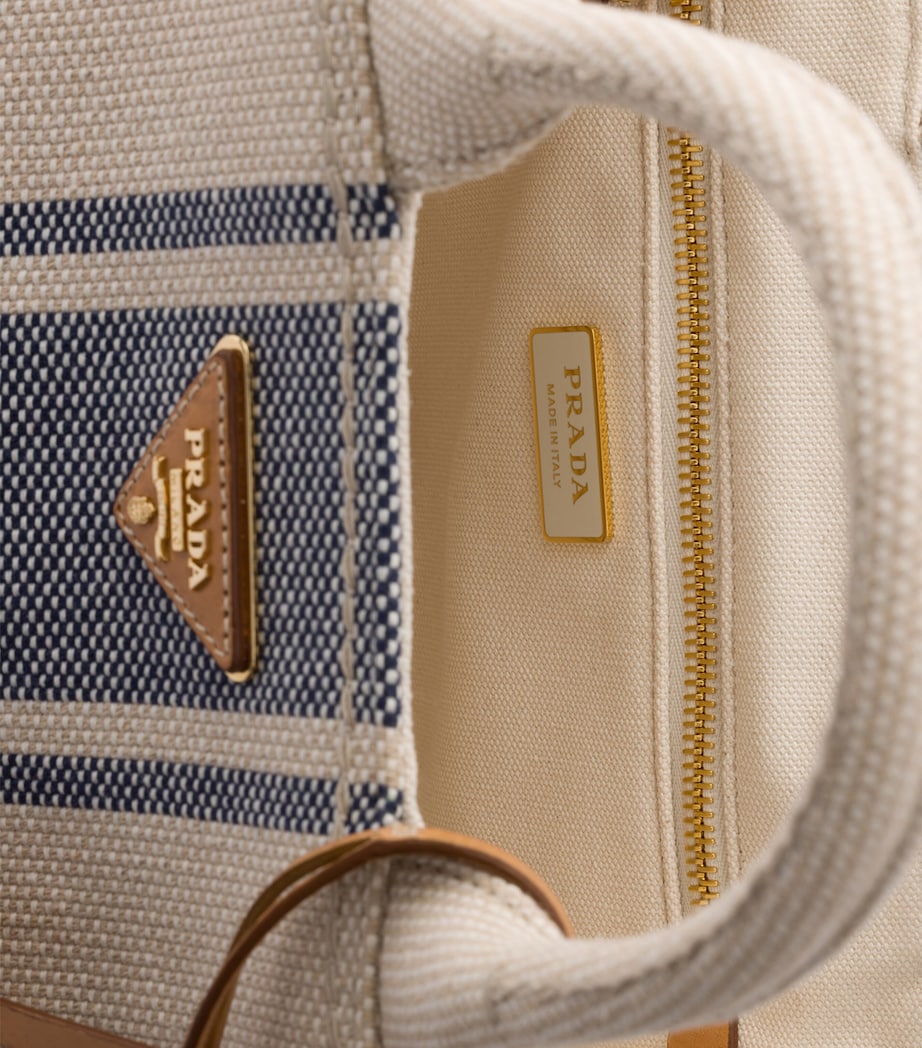 Prada Small Canvas Jardinière Tote Bag Neutral Image 4