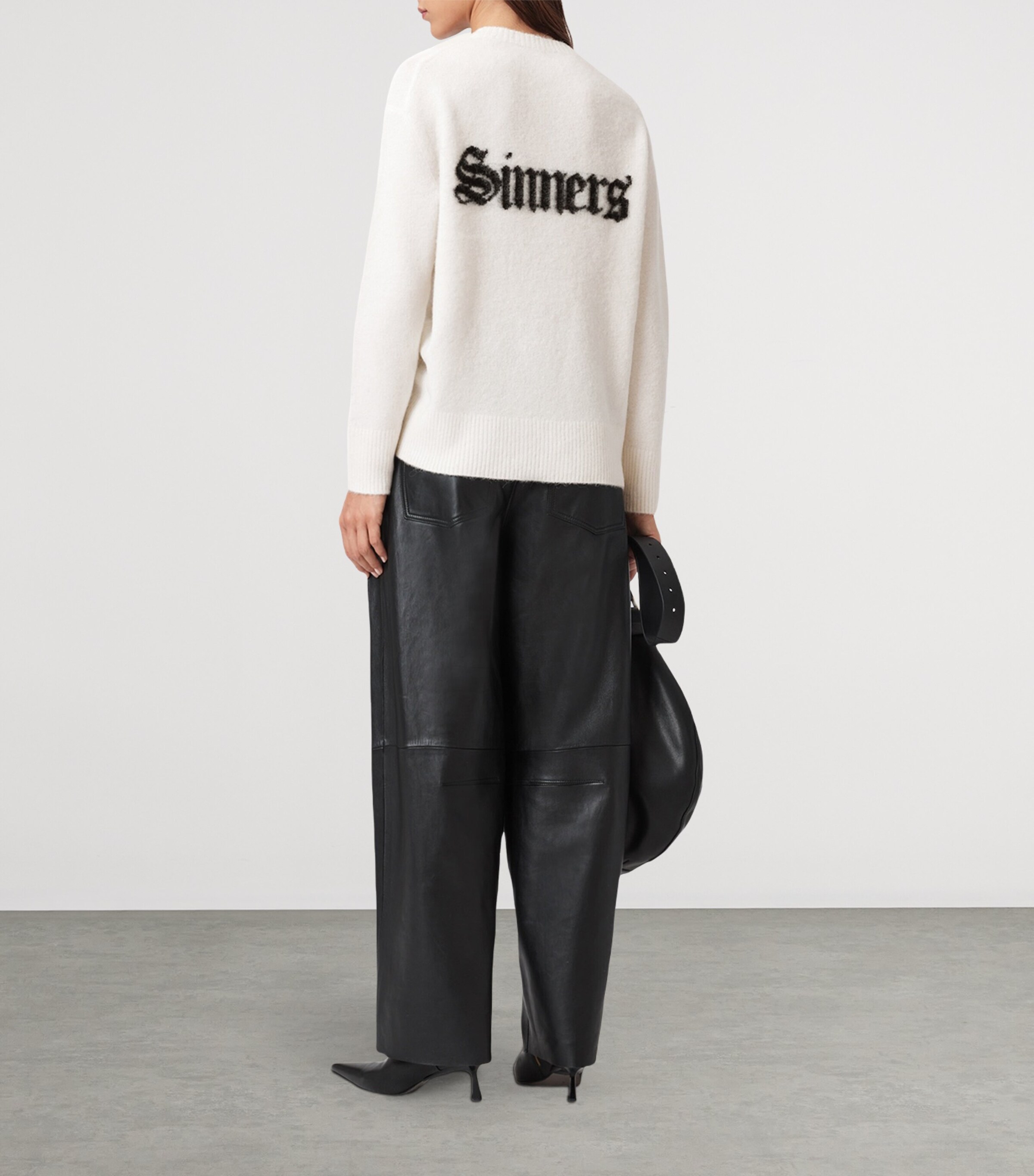 AllSaints Womens Saints and Sinners Sweater Chalk White/black Image 4