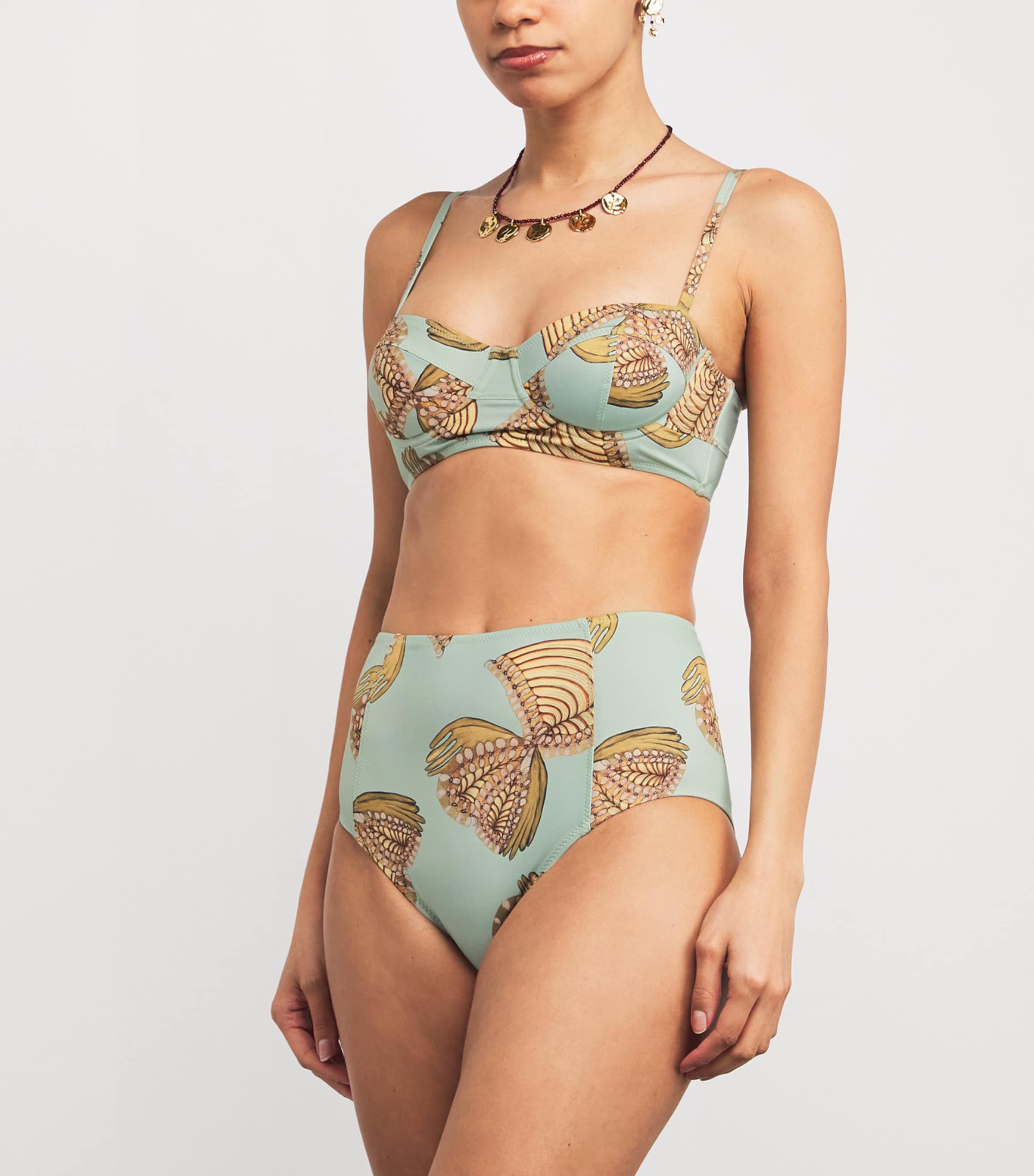 Zahara High-Waist Bikini Briefs WATER BLOSSOMS Image 2