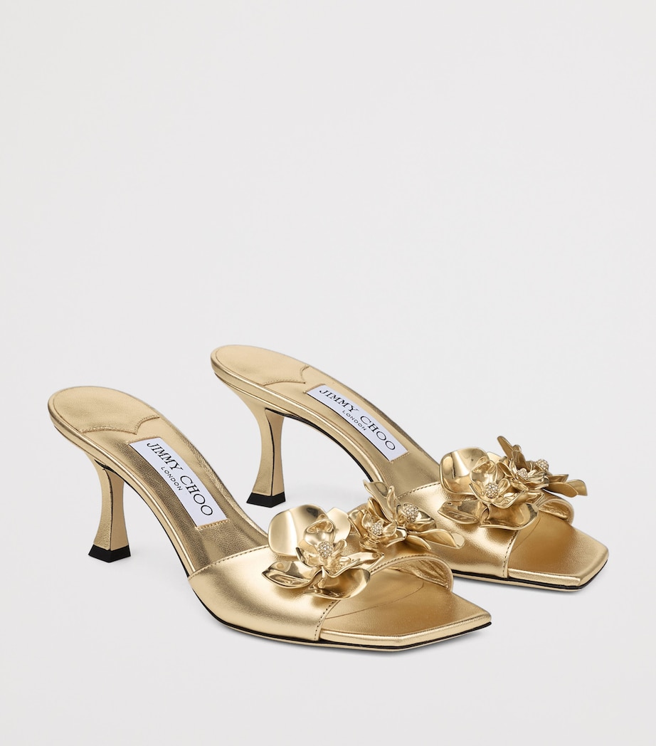 Jimmy Choo Leather Skye Heeled Mules 70 Gold/metal Mix Image 2