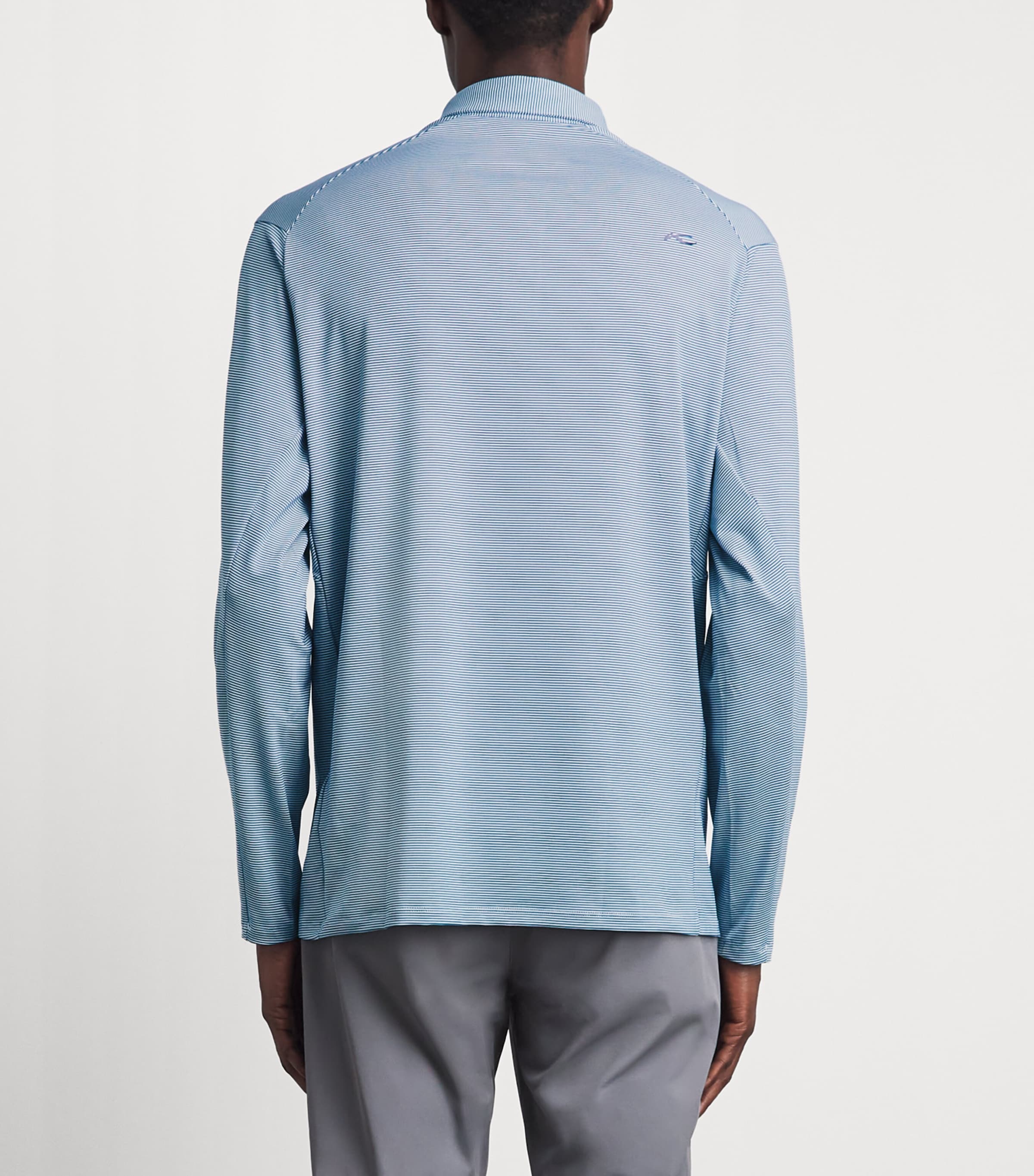 KJUS Mens Stripe Soren Long-Sleeve Polo Shirt Maritime/white Image 5