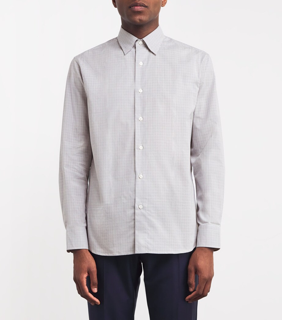 Brioni Mens Cotton Check Shirt Image 3