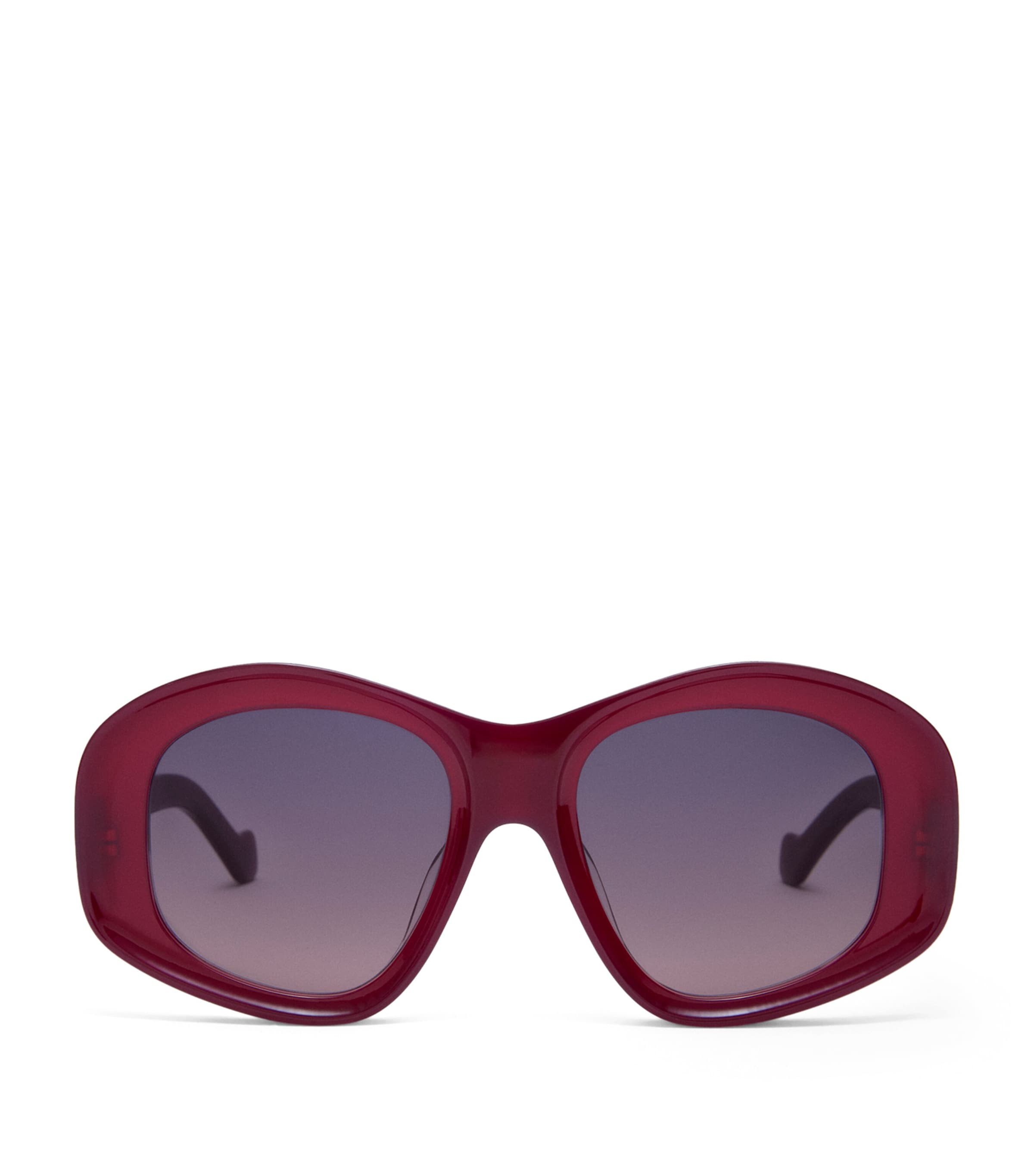 Bevelled Pentagon Sunglasses MILKY BURGUNDY Image 1
