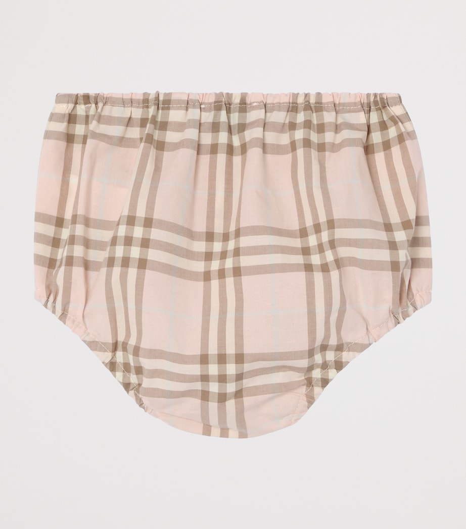 Burberry Kids Cotton Check Dress and Bloomers Set (1-18 Months) Archive Pink Ip Chek Image 5