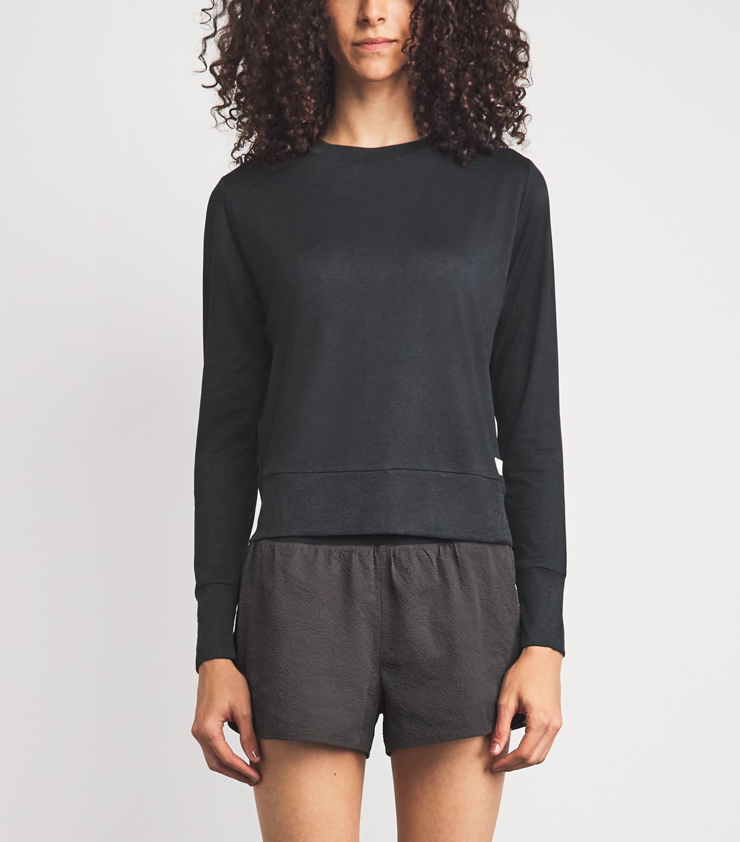 VUORI Womens Technical Daydream Long-Sleeve T-Shirt Black Image 4