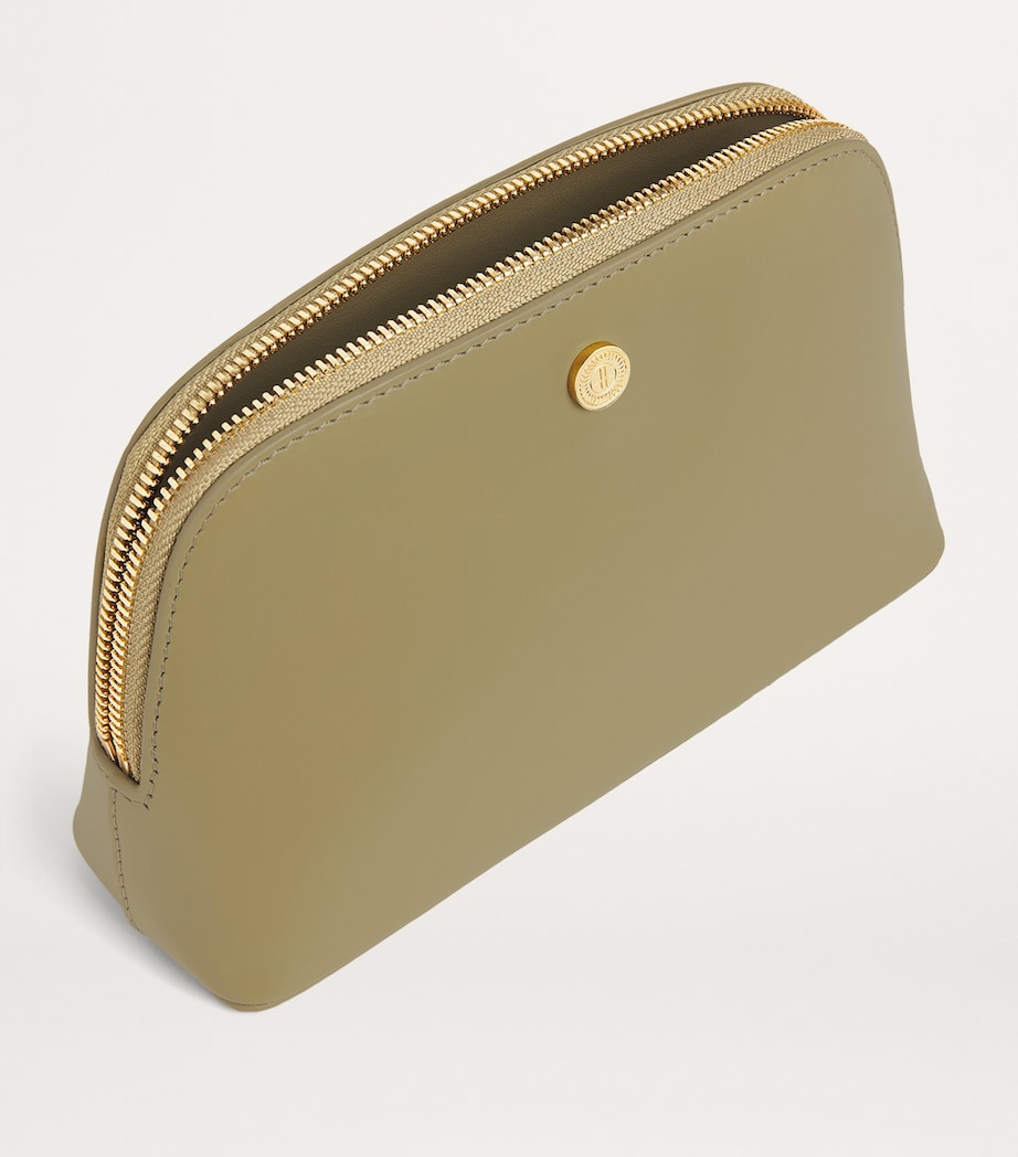 Small Leather Cosmetic Bag OLIVE Image 2