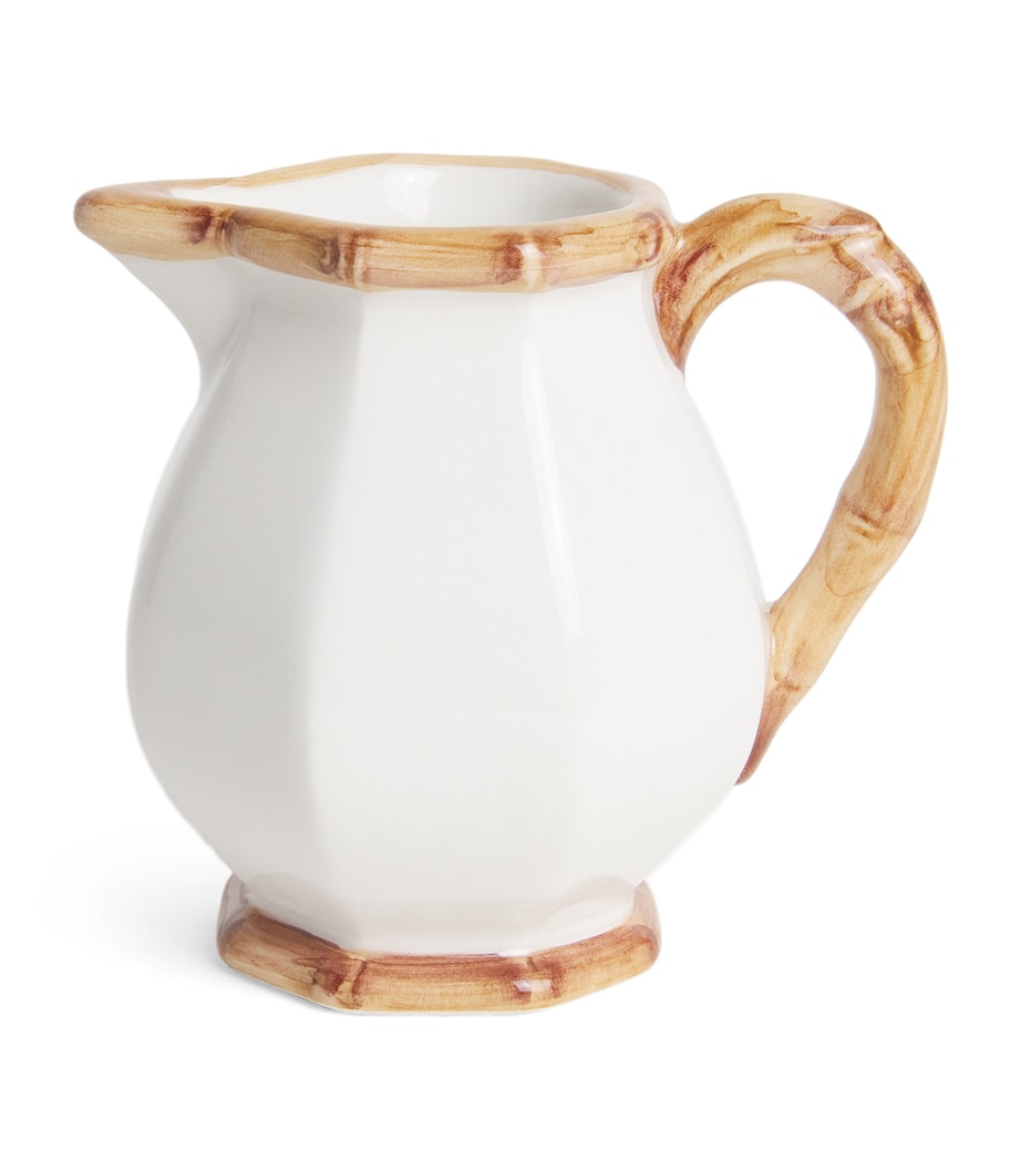 Ceramic Bamboo Milk Jug WHITE Image 1