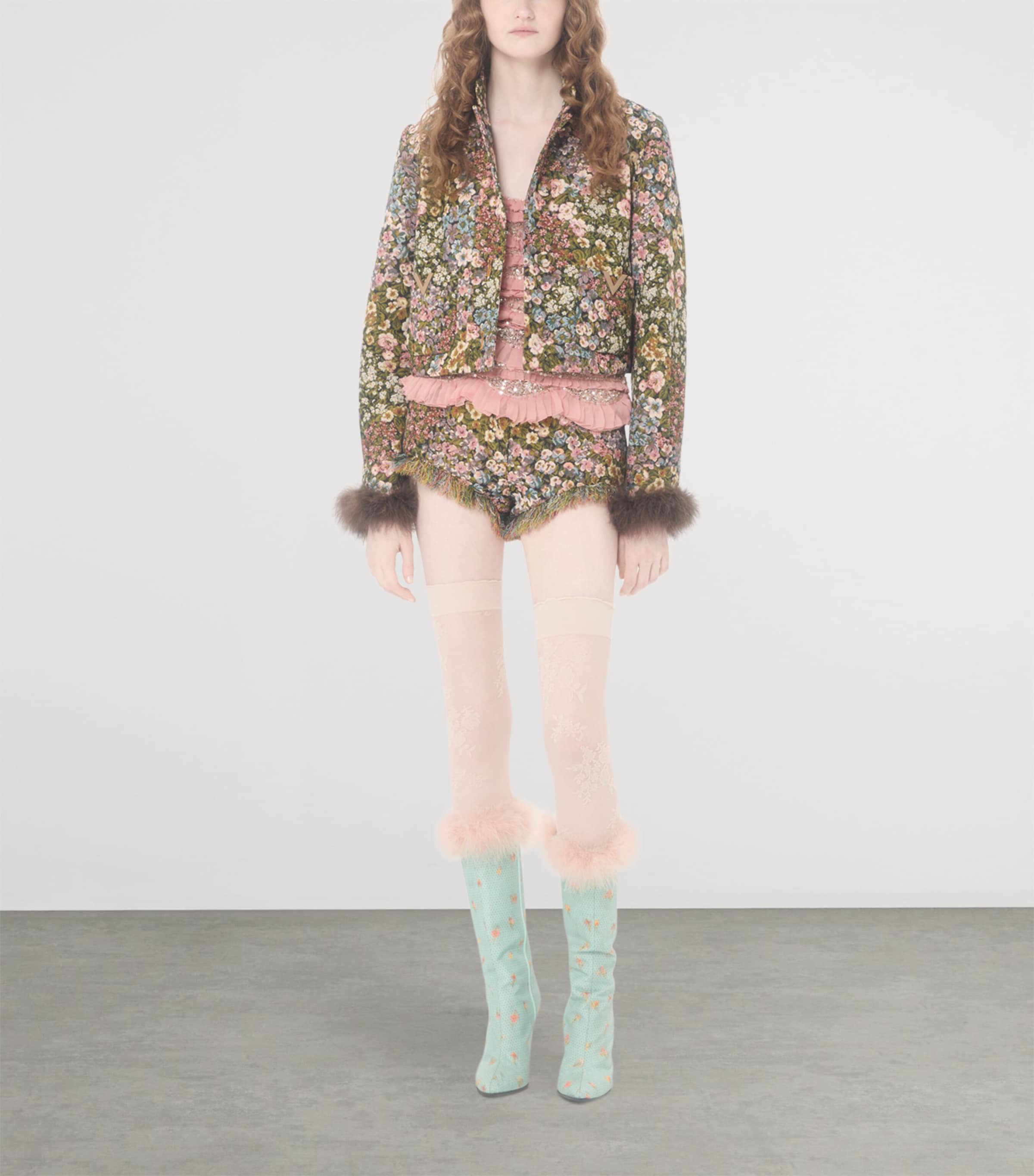 Valentino Multi Floral Pea Coat | Harrods QA