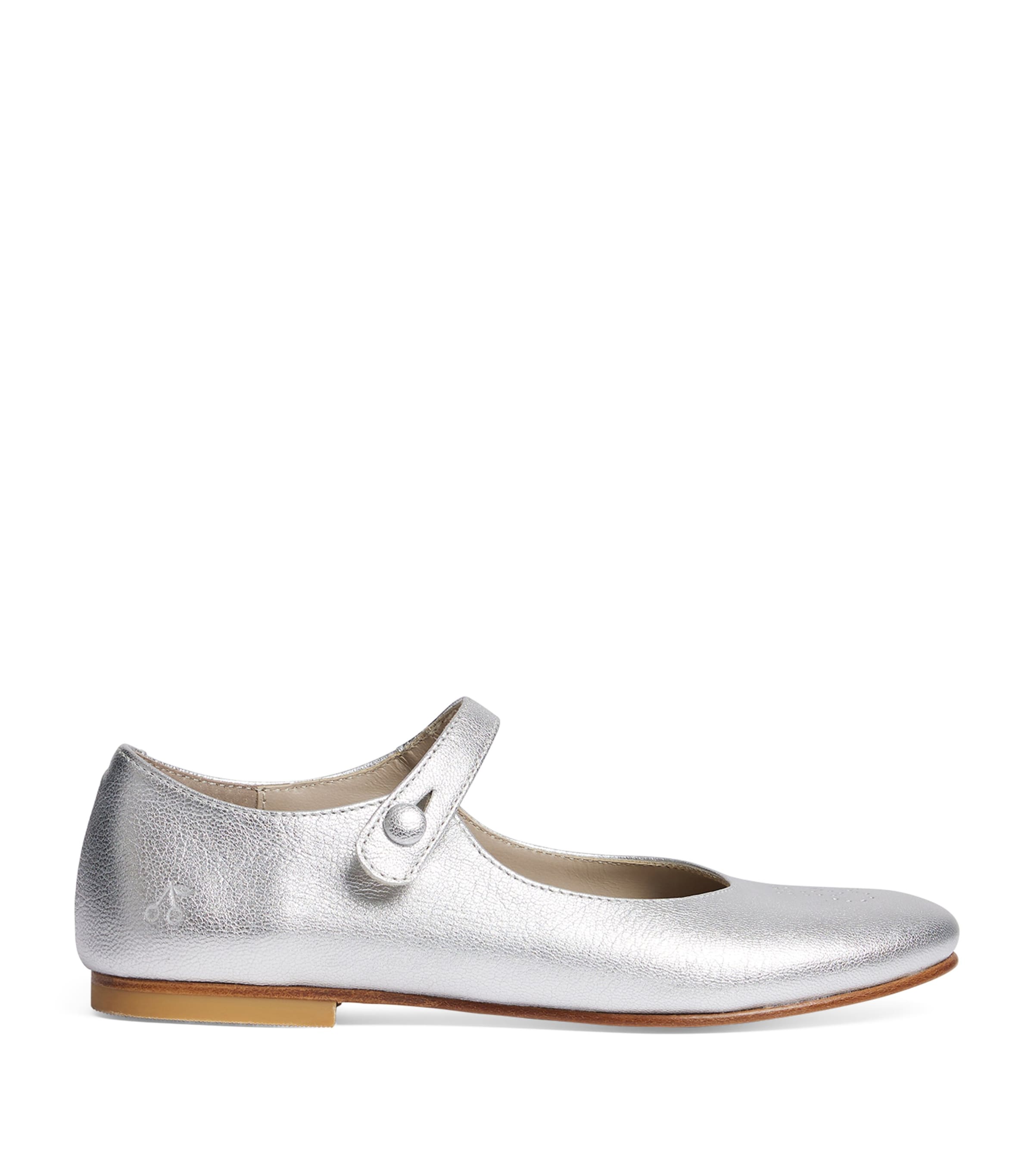 Leather Ella Ballet Flats ARGENT Image 1