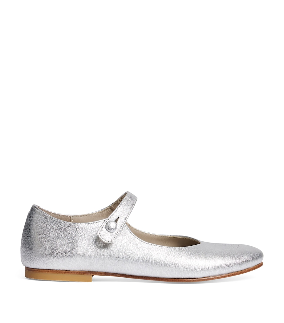 Leather Ella Ballet Flats ARGENT Image 1