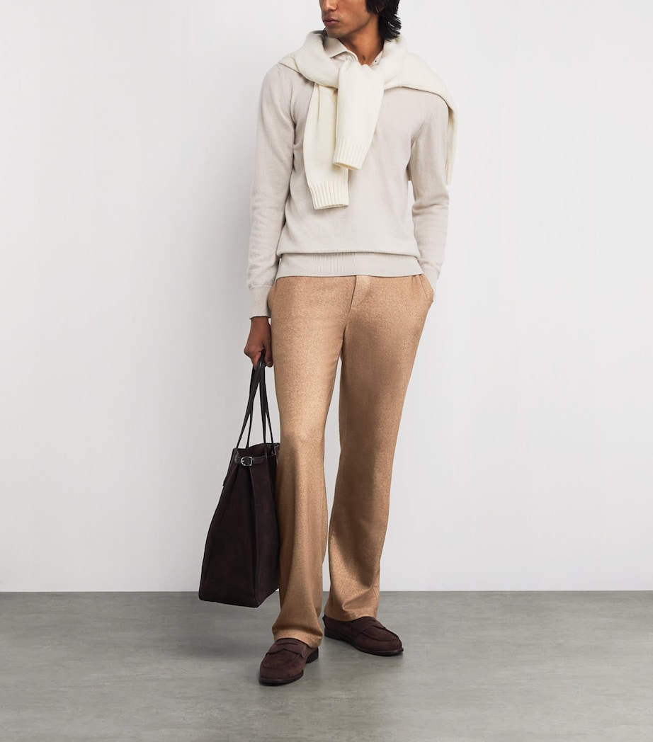 Cashmere-Silk Drawstring Trousers LIGHT BROWN 80030 Image 2