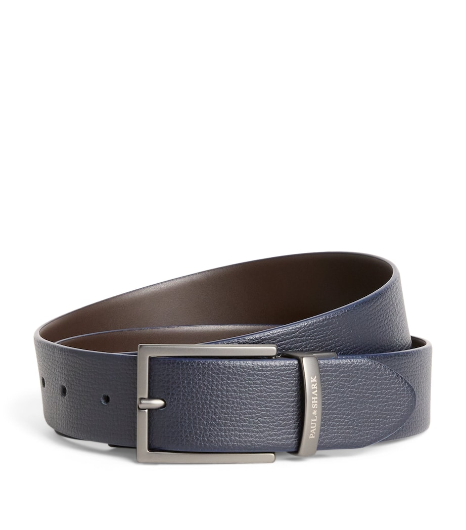 Leather Reversible Belt 50BLUE/DARK BROWN Image 1