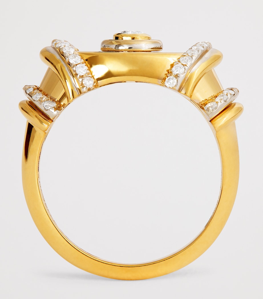 Yellow Gold and Diamond N*93 Sailor Moon Pinky Ring YELLOW GOLD Image 3