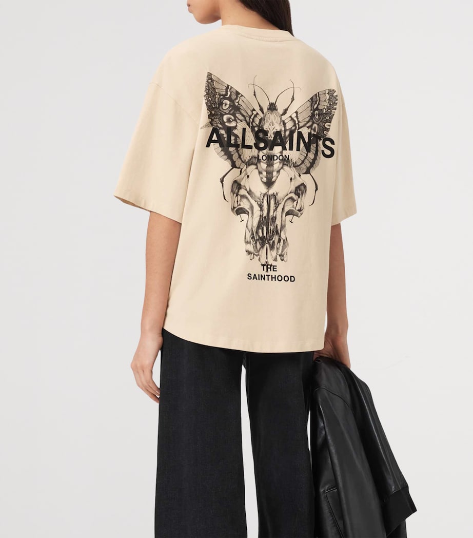 AllSaints Womens Organic Cotton Halis Amelie T-Shirt Sandy White Image 6