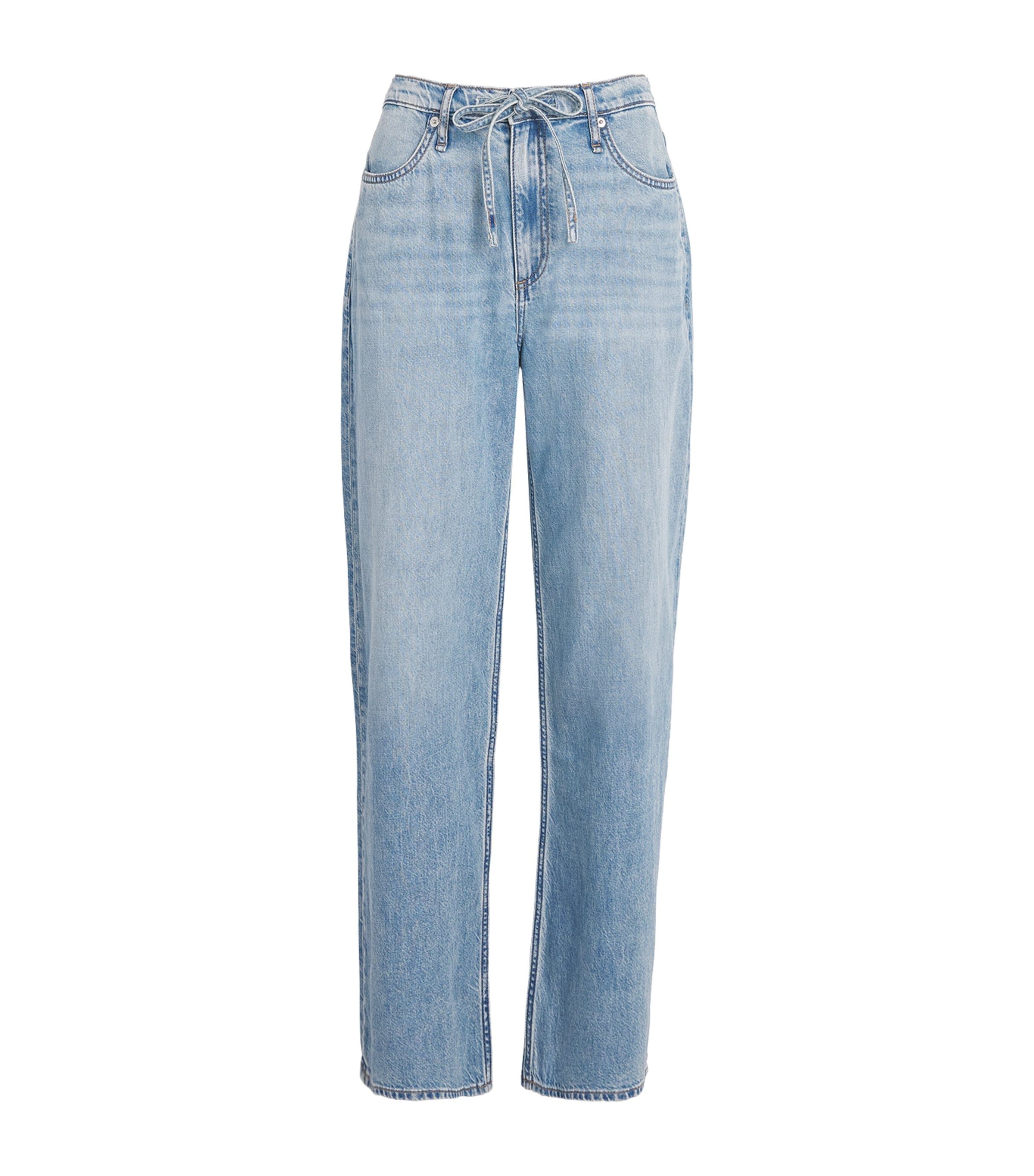 Rag & Bone Womens Drawstring Phoebe Wide-Leg Jeans Everglade Image 1