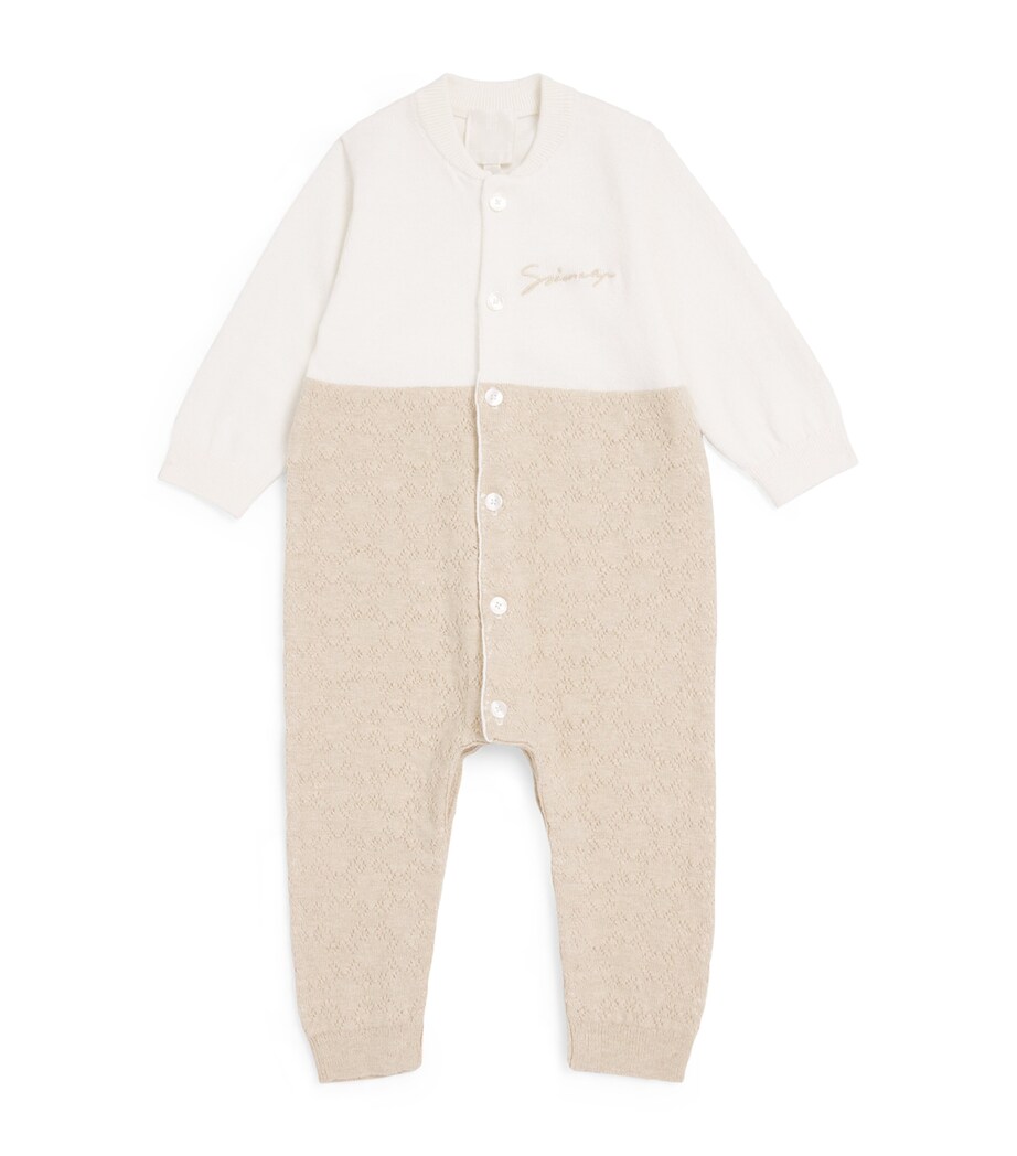 Givenchy Kids Cotton-Cashmere All-In-One (3-12 Months) Offwhite Image 1
