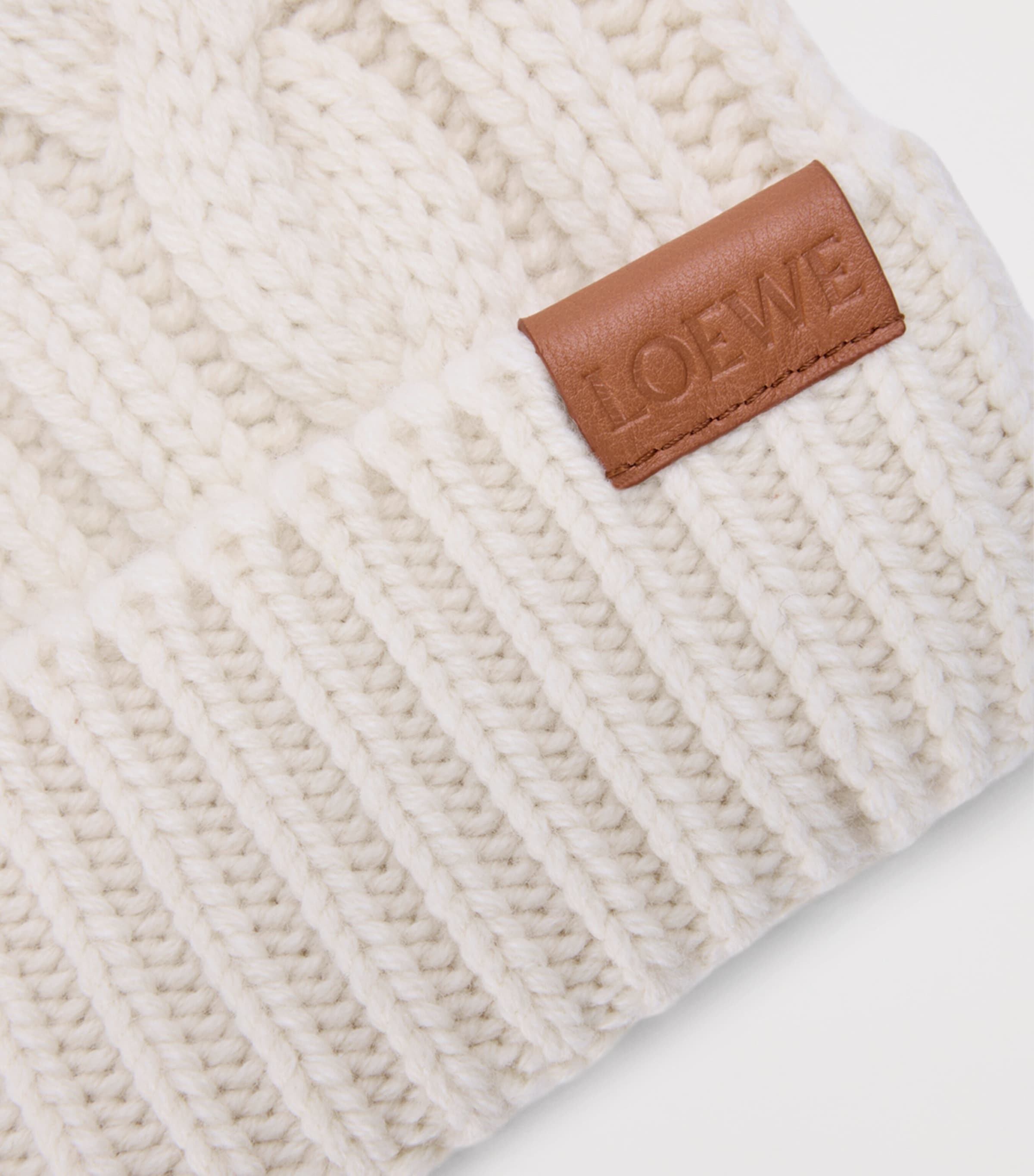 Wool Logo Beanie ECRU Image 4