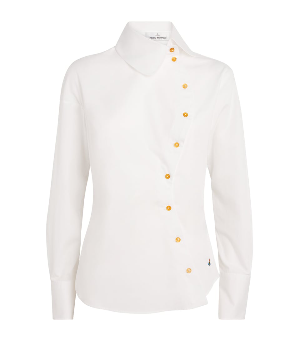 Vivienne Westwood Cotton Poplin Asymmetric Bella Shirt White