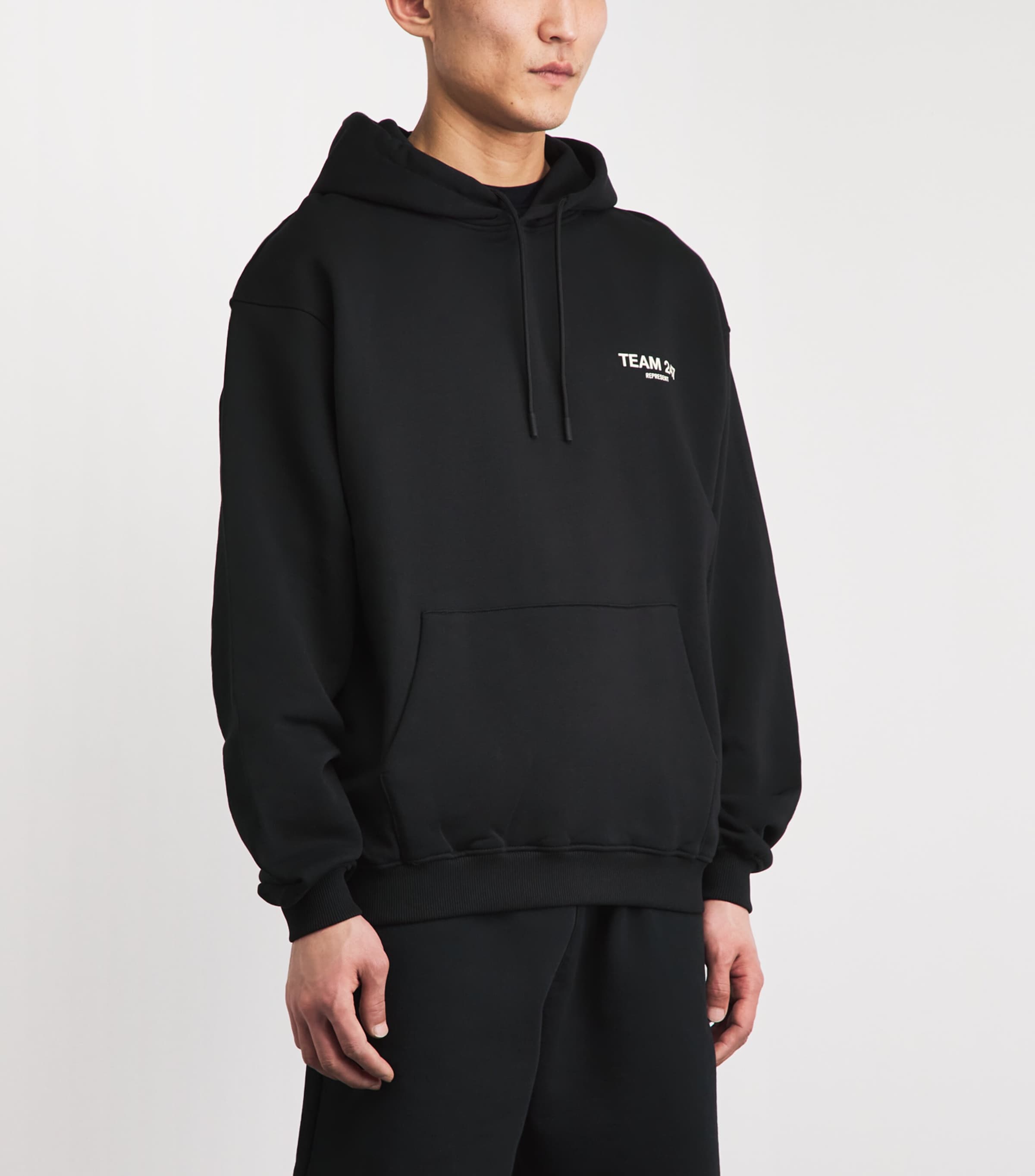 Represent 247 Mens Cotton Team 247 Hoodie Jet Black Image 4